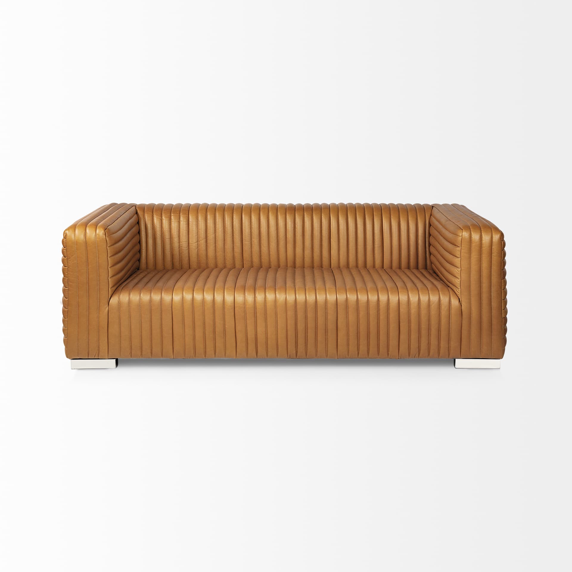 Ricciardo 82.5W Cognac Leather Three Seater Sofa — product photograph
