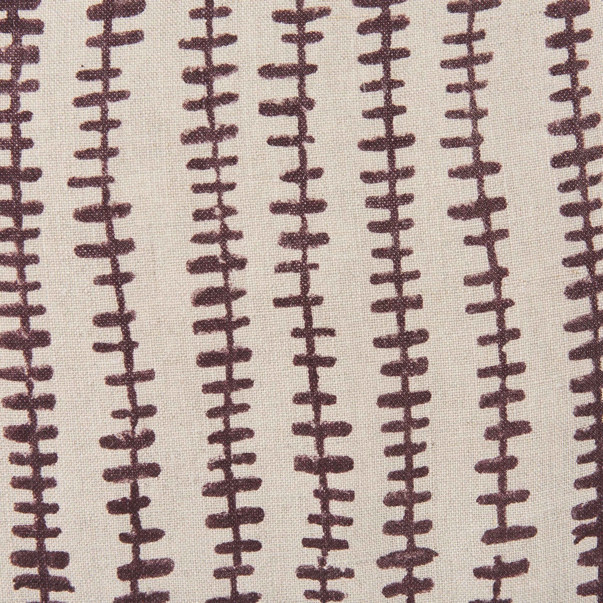 Jenna 22x22 Beige w/ Merlot Print Linen Square Decorative Pillow Cover — product photograph