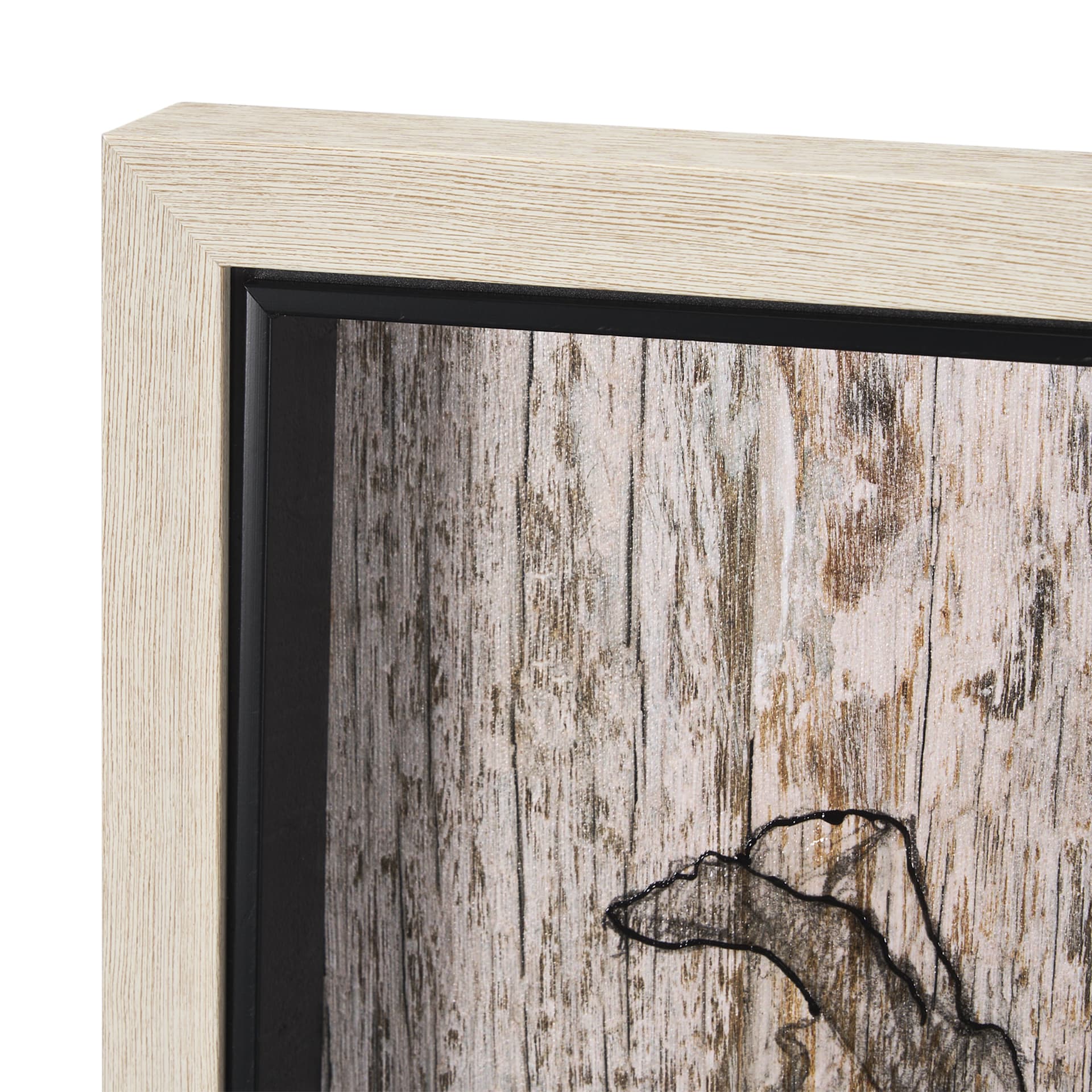 Wood Grain Sea Plant II by Mercana Studio a Hand Embellished Textured Framed Art Print — product photograph