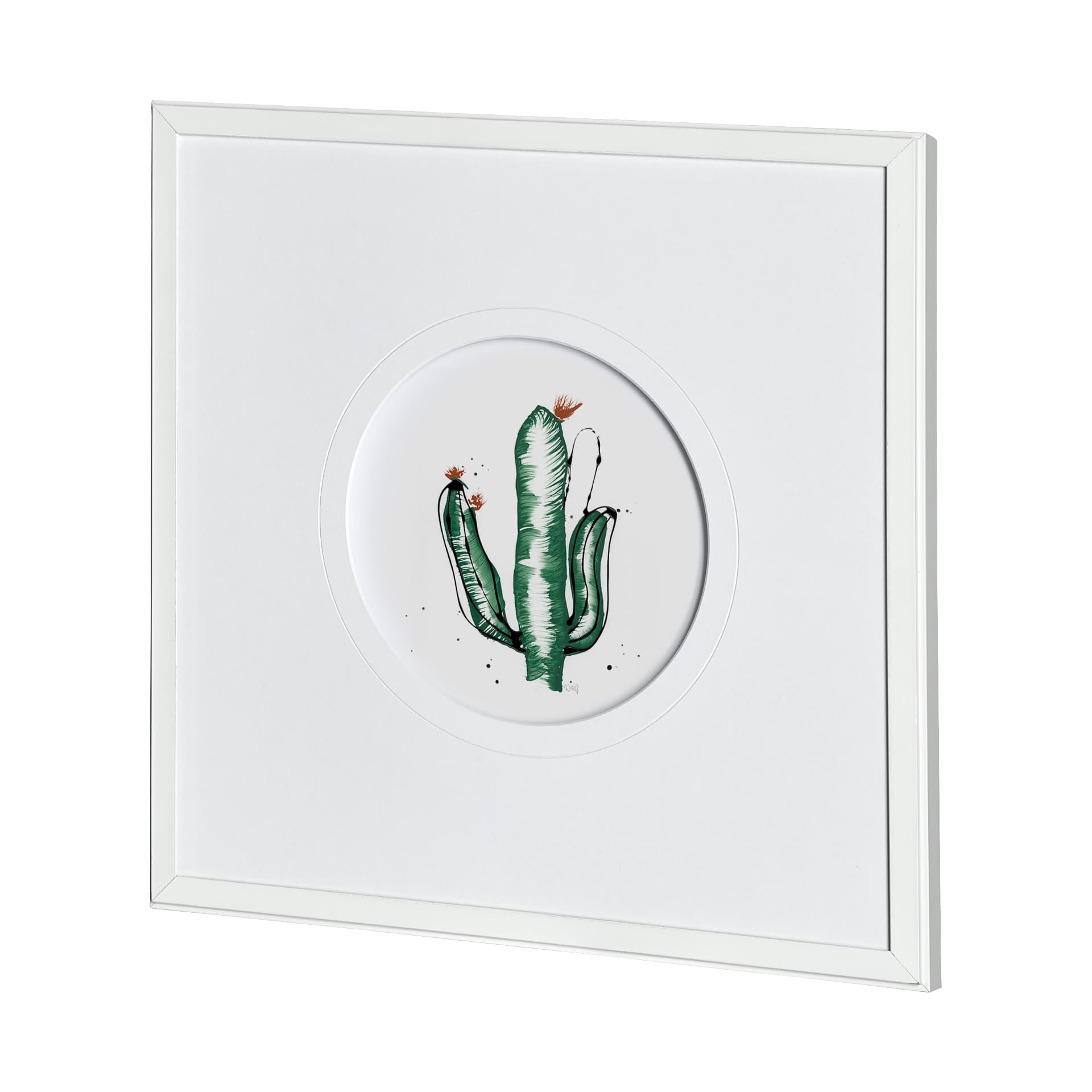 Cactus IV by Mercana Studio a Hand Embellished Textured Framed Art Print Matted under Glass — product photograph