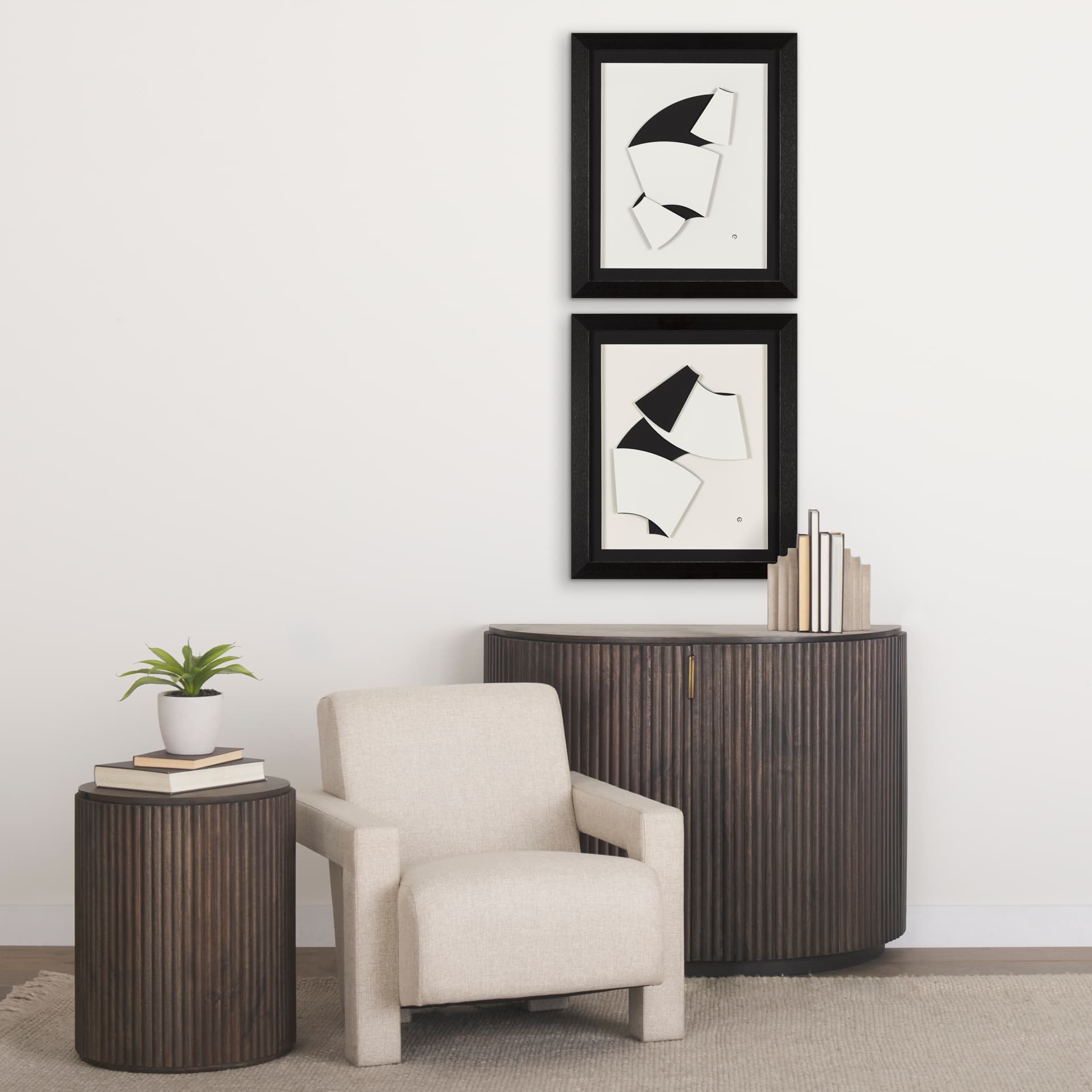 The Fold Paper I by Studio M a handmade Original Framed Artwork — in a styled room