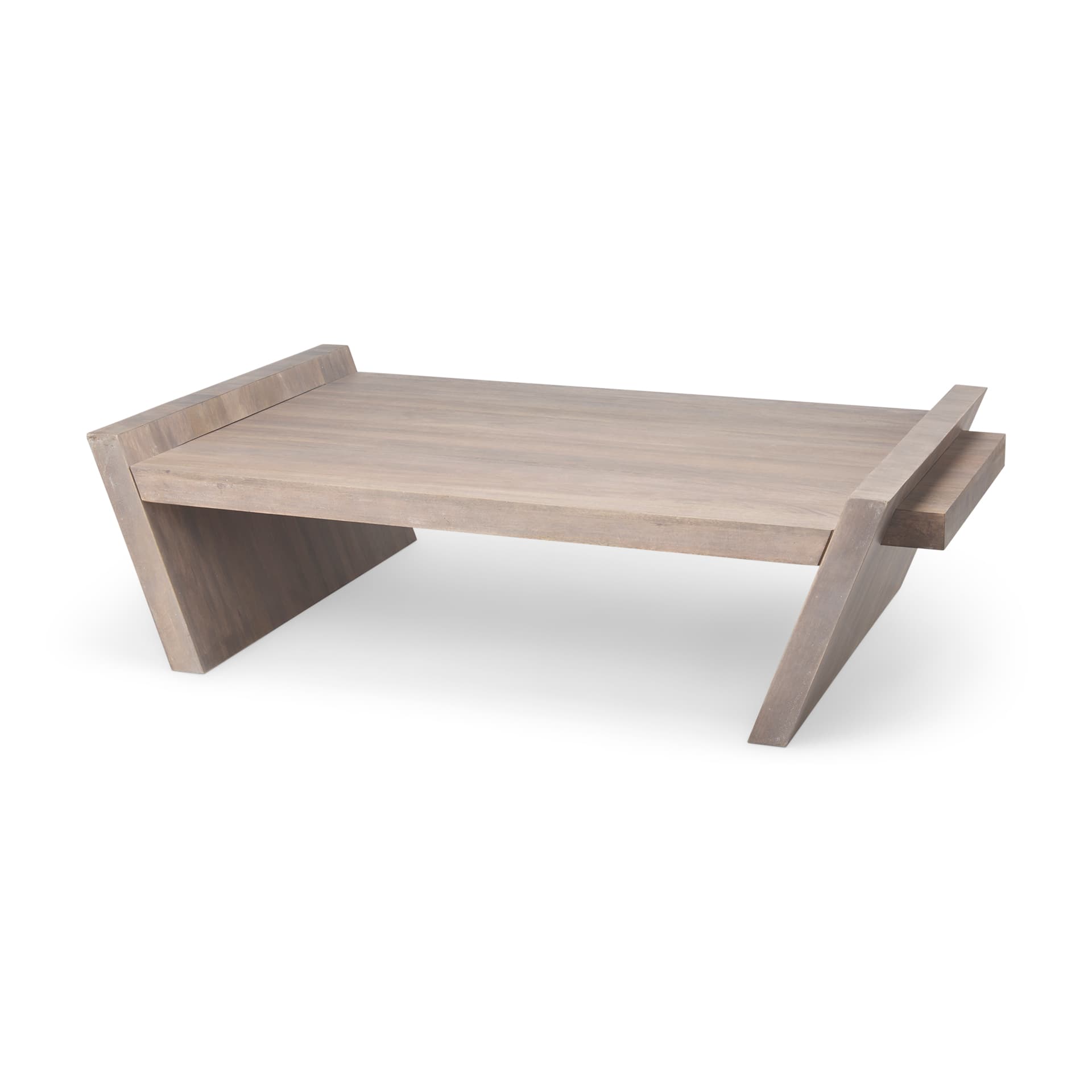 Elaine 59x36 Brown Solid Wood Top & Base Coffee Table — product photograph