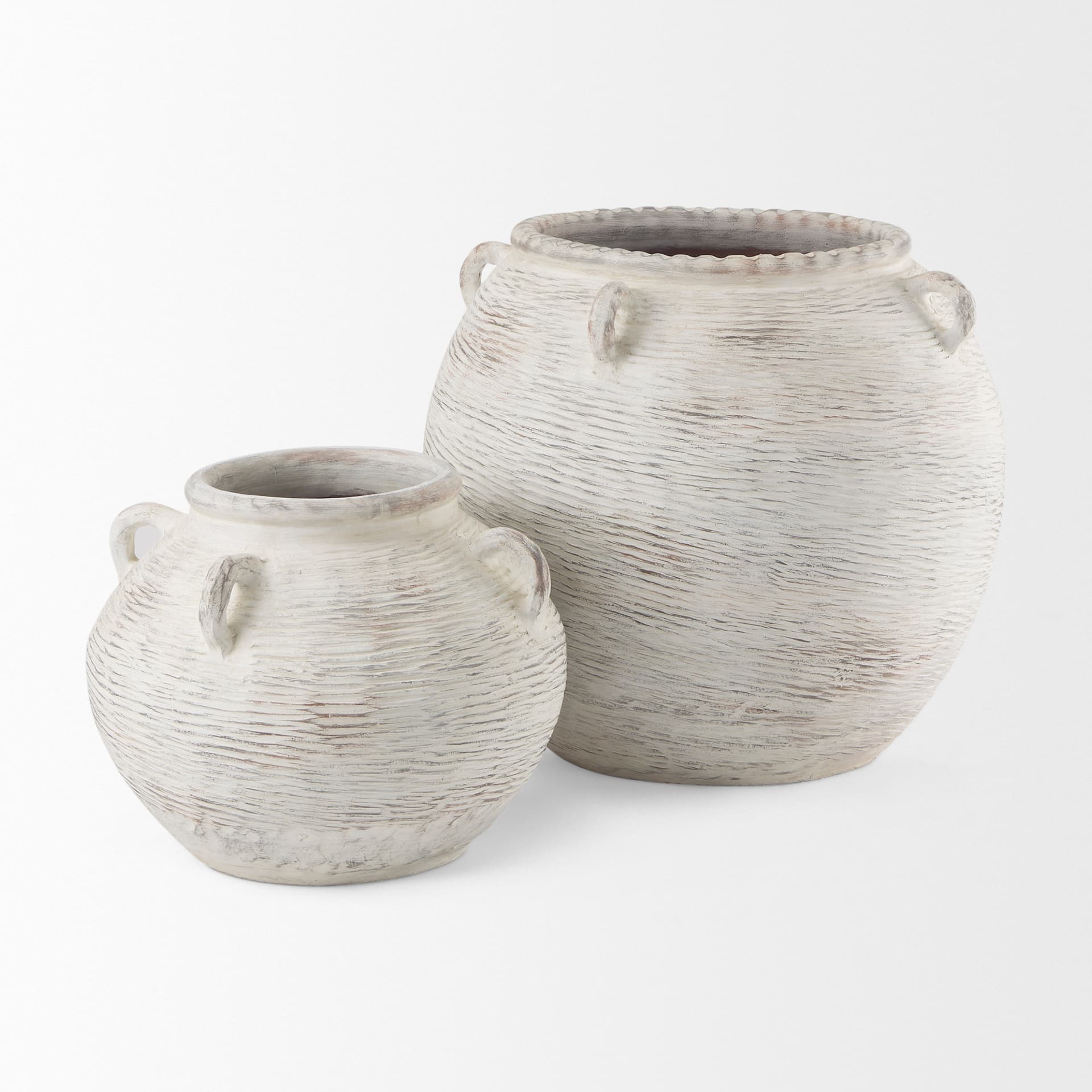 Misha 25.2L x 25.2W x 22.4H Cream Ceramic Floor Vase — product photograph