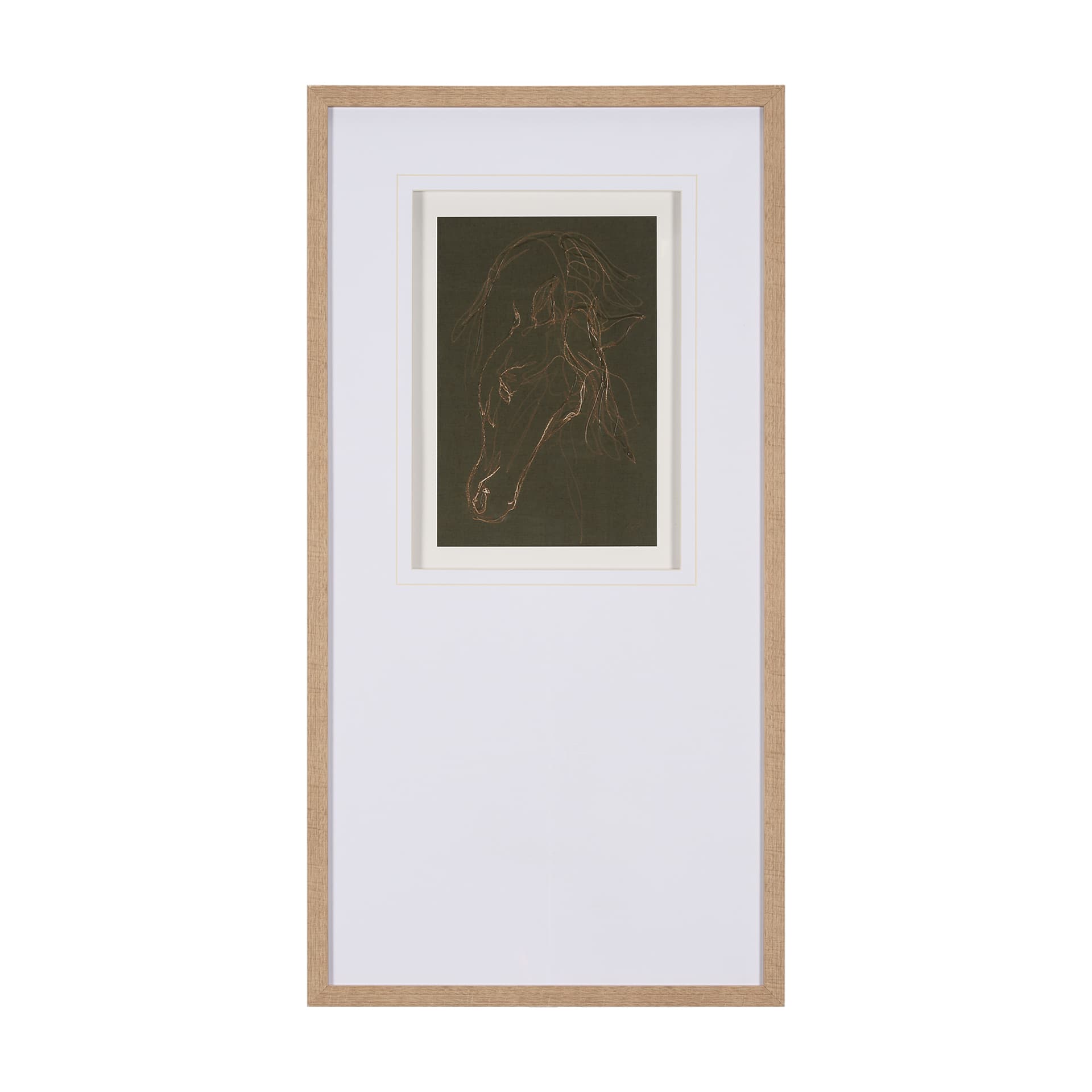Andalusian Horse III Olive by Mercana Studio Hand Embellished Framed Art Print Matted under Glass — product photograph
