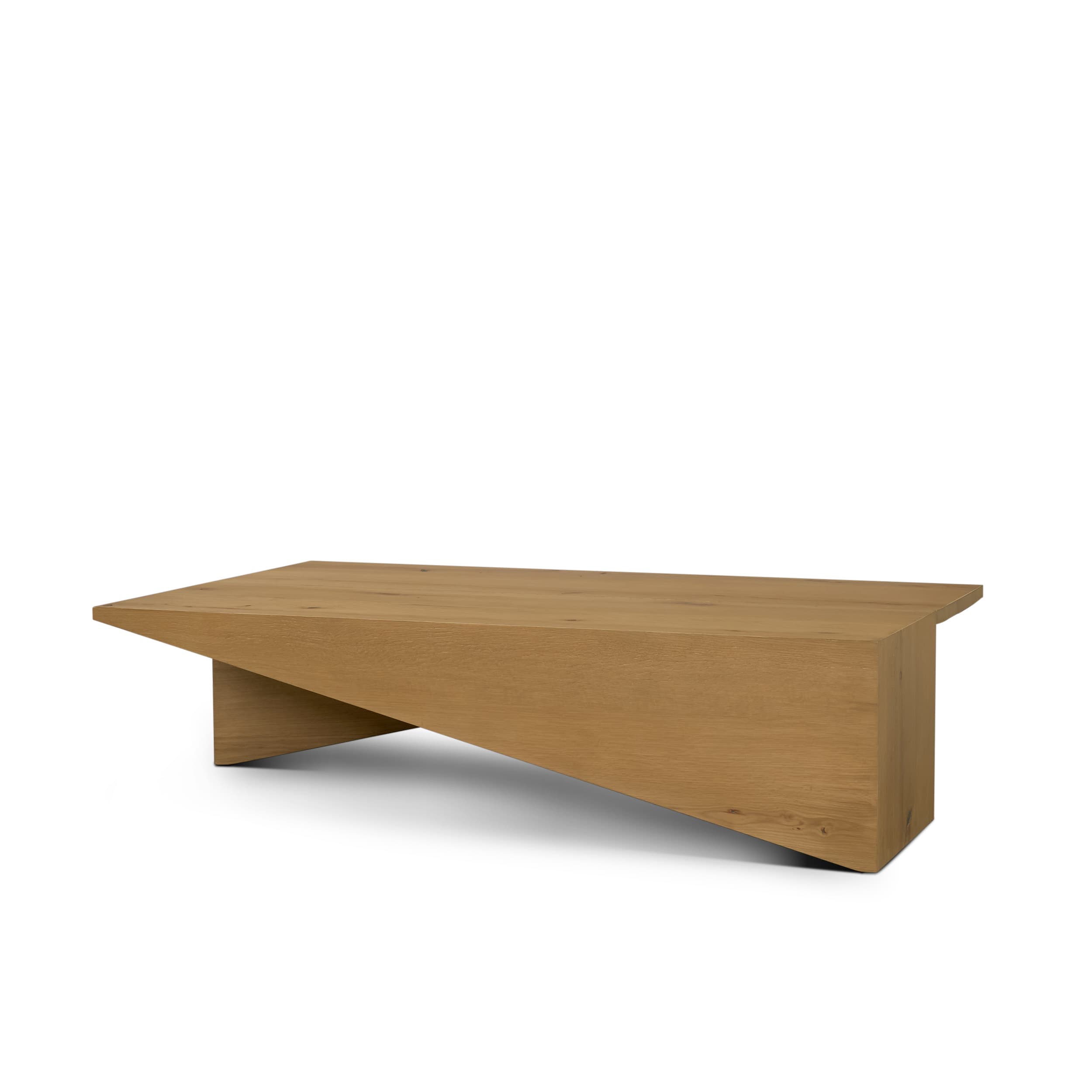 West Light Brown Oak Wood Rectangular Coffee Table — product photograph