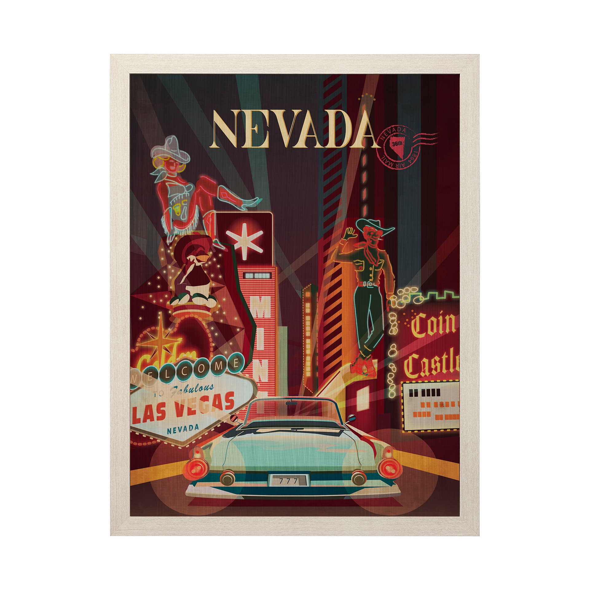 Nevada Go USA (L) by Mercana Studio a Hand Embelished Decograph Framed Art Print — product photograph