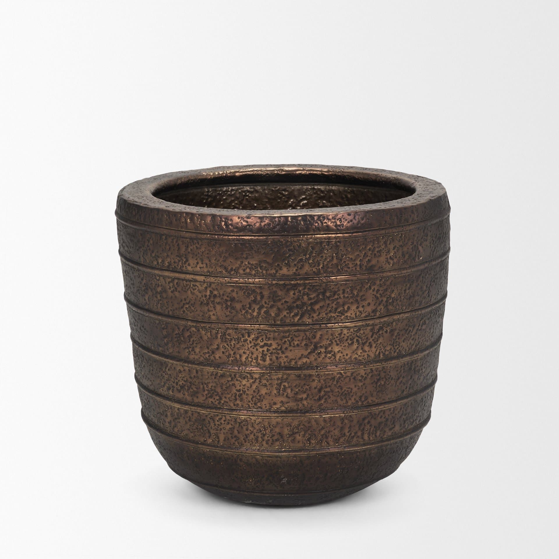 Aivana Large Antiqued Gold Metal Floor Vase — product photograph
