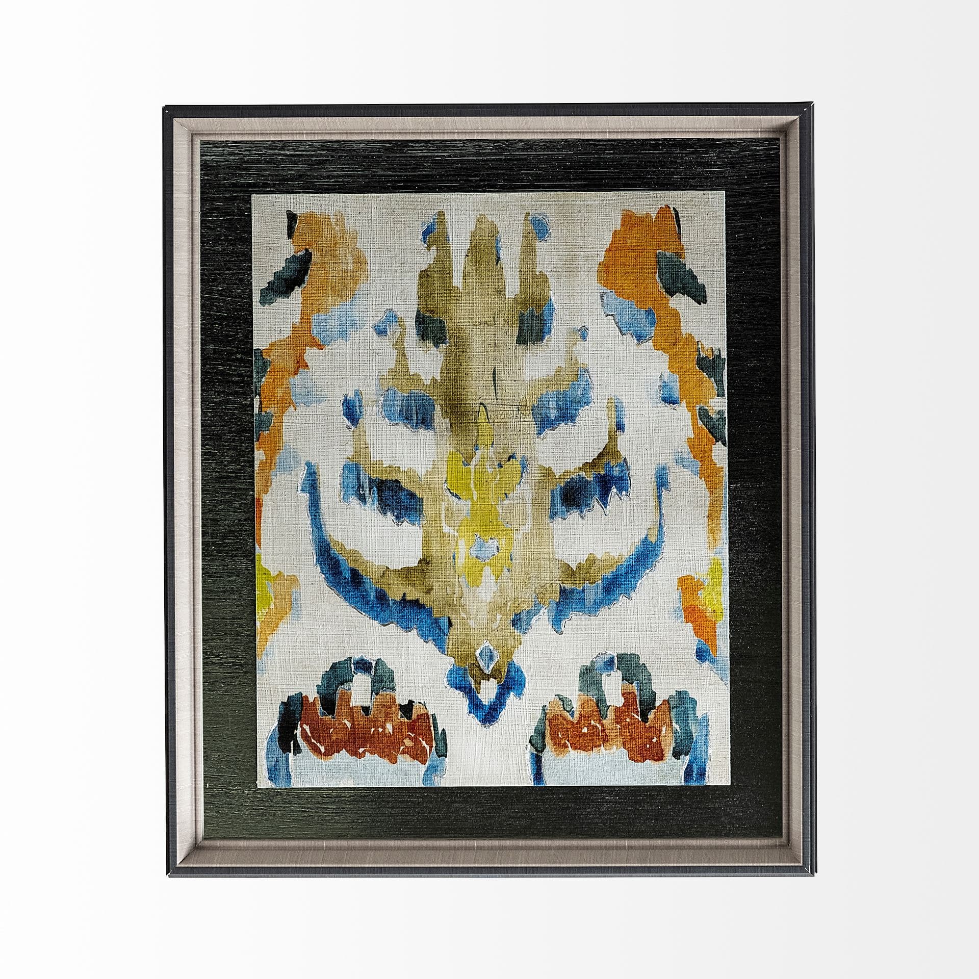 Bohemian Ikat IV by Chariklia Zarris a Hand Embellished Textured Framed Art Print Matted under Glass — product photograph