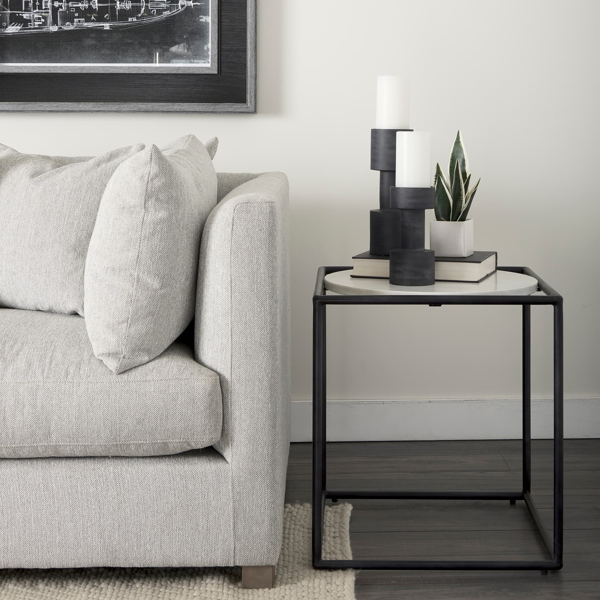 Bolton I 3.9L x 3.9W x 10.6H Black Metal Table Candle Holders — product photograph