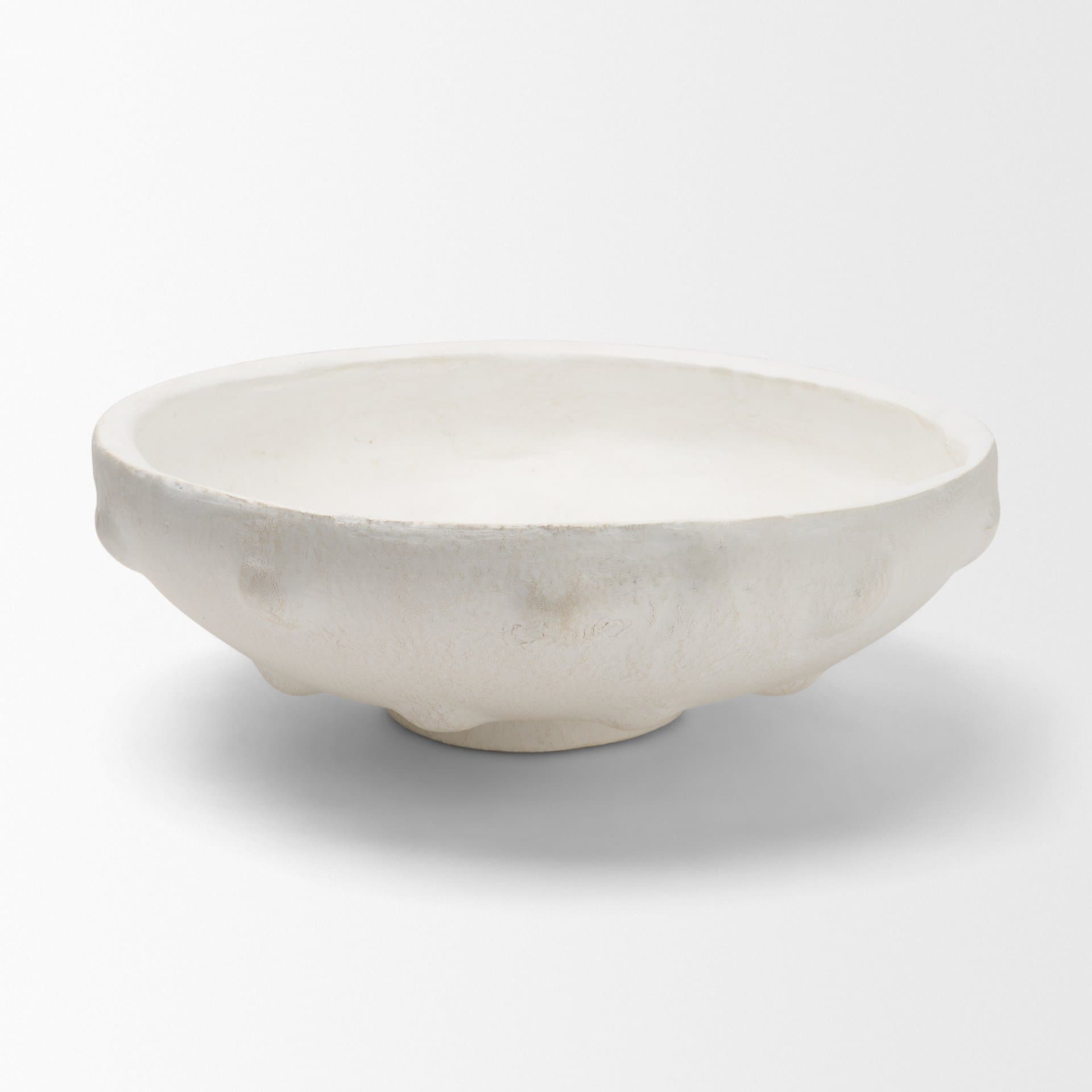 Punto Large White Paper Mache Dotted Centerpiece Bowl — product photograph