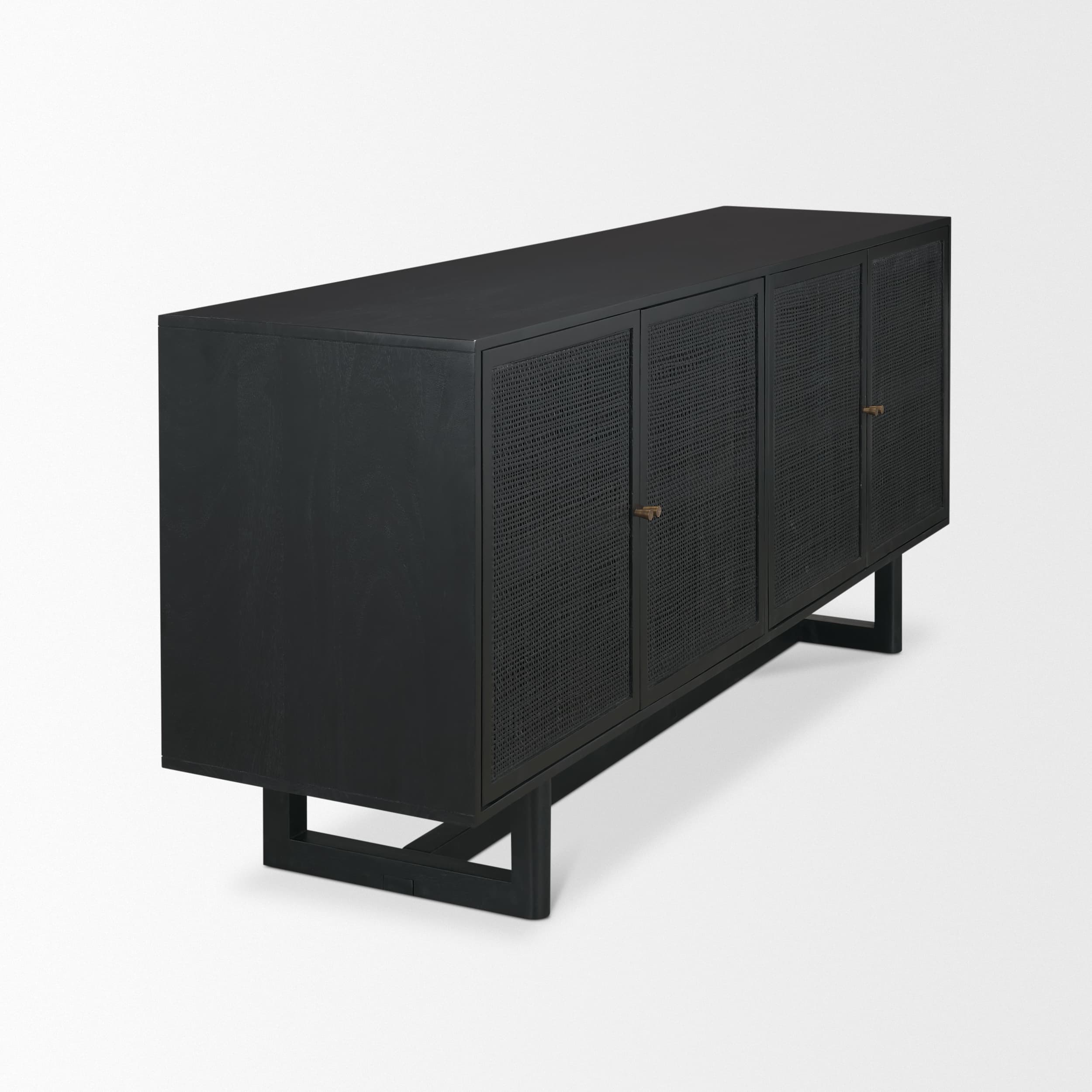 Grier 72" Black Wood W/ Black Cane Sideboard — product photograph