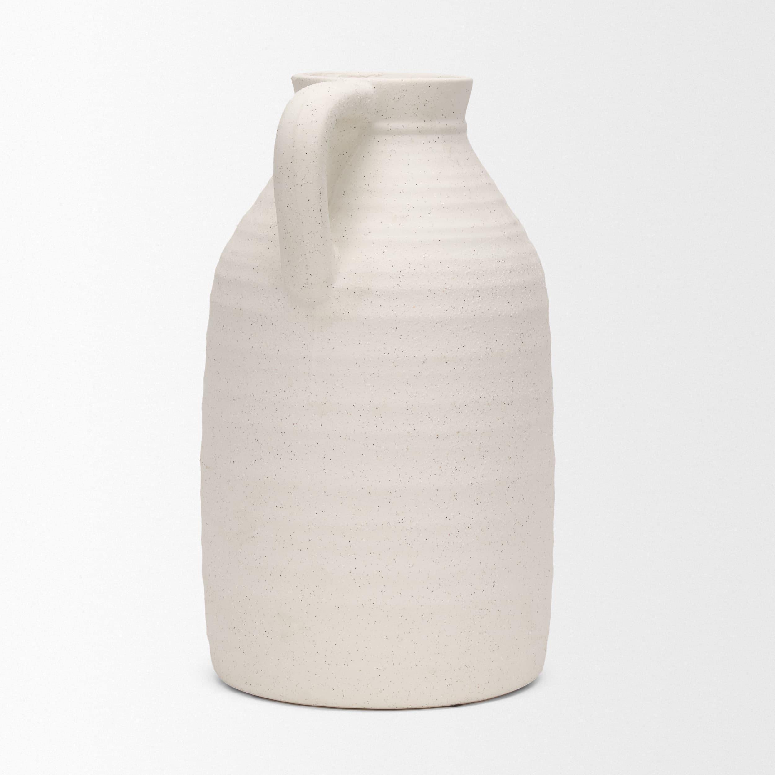 Tyrus Large Textured Matte White w/ Speckling Ceramic Vase — product photograph