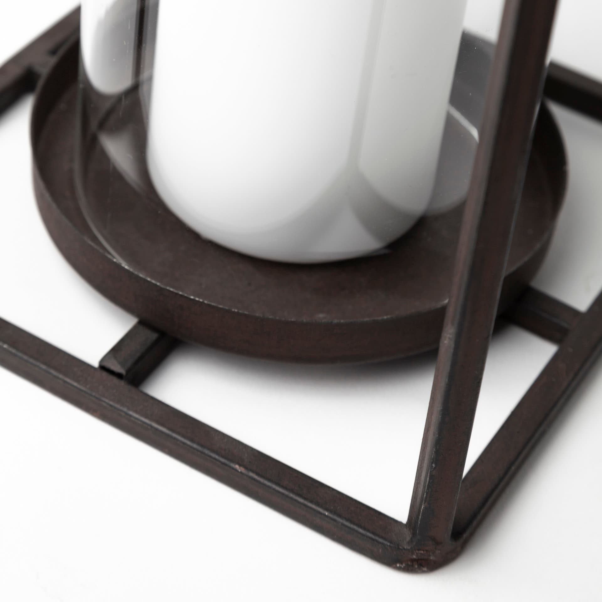 Kingston II Small Rustic Metal Framed Table Candle Holder — product photograph