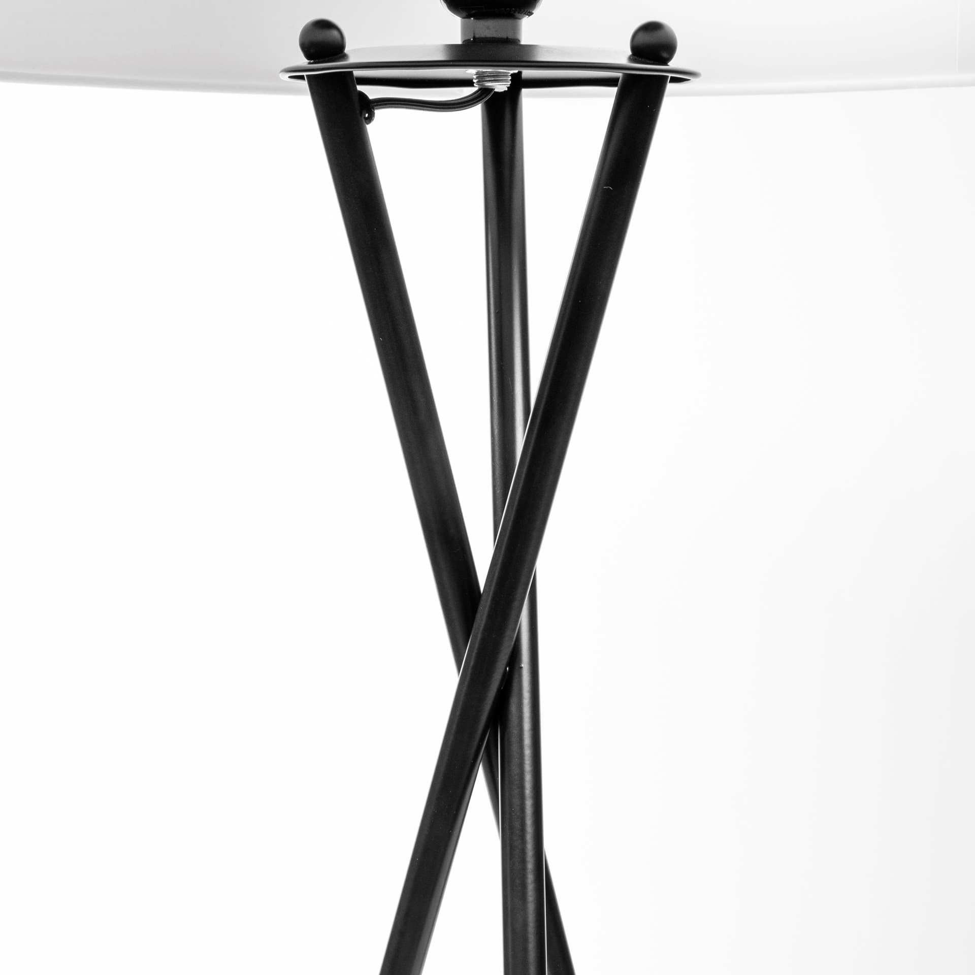 Ambrose 20.0L x 20.0W x 61.8H Black Metal W/White Fabric Shade Floor Lamp — product photograph