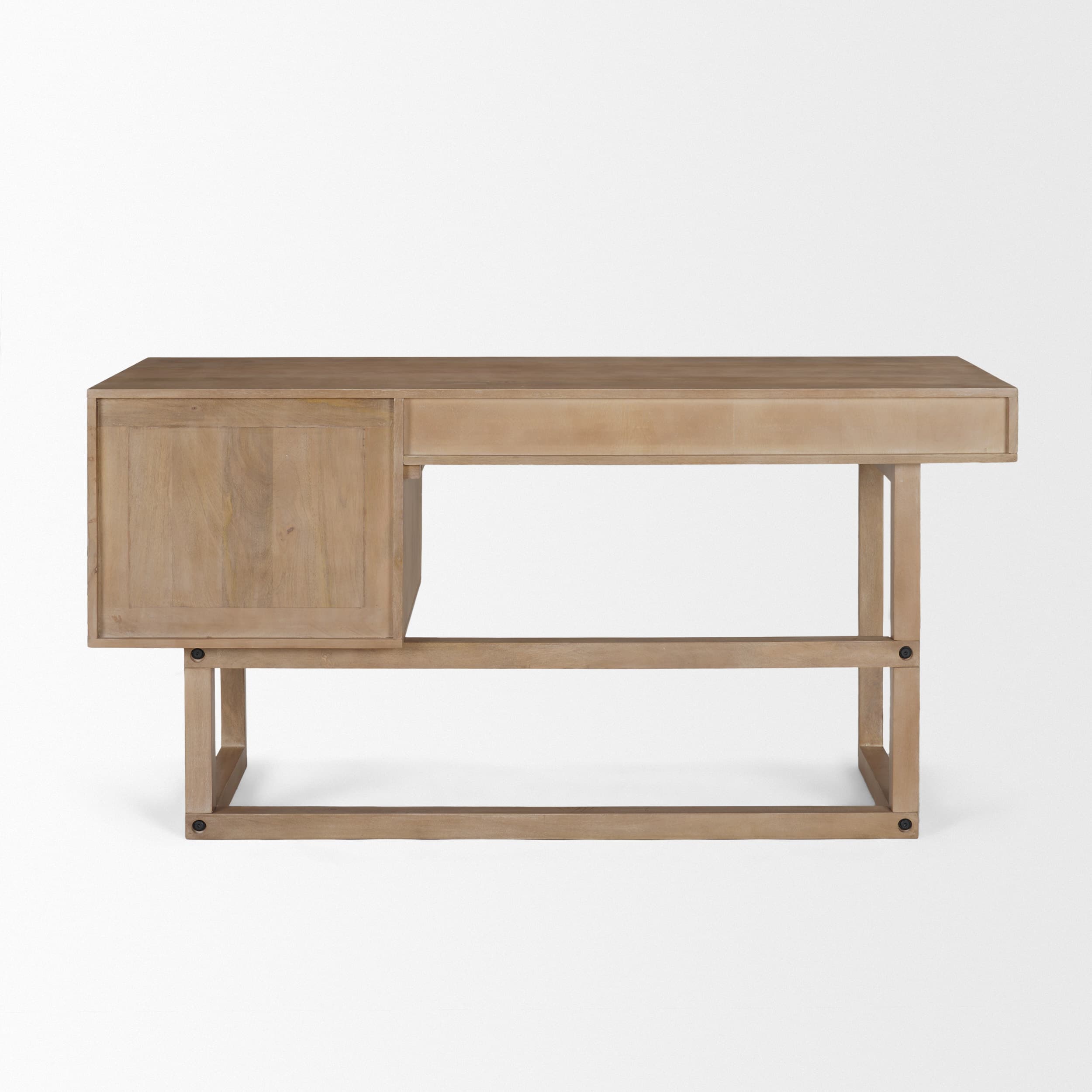 Grier 60" Light Brown Solid Wood W/Cane Office Desk — product photograph