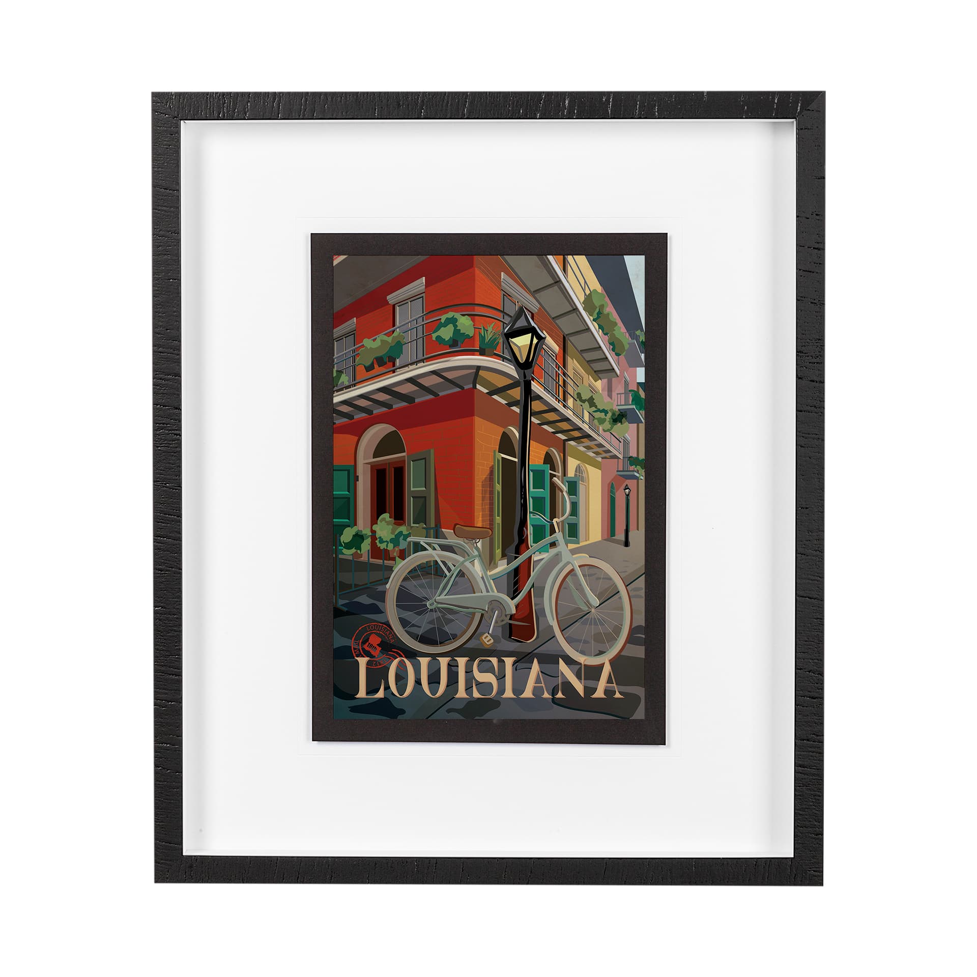 Louisiana Go USA (M) by Mercana Studio a Framed Art Print Matted under Glass — product photograph