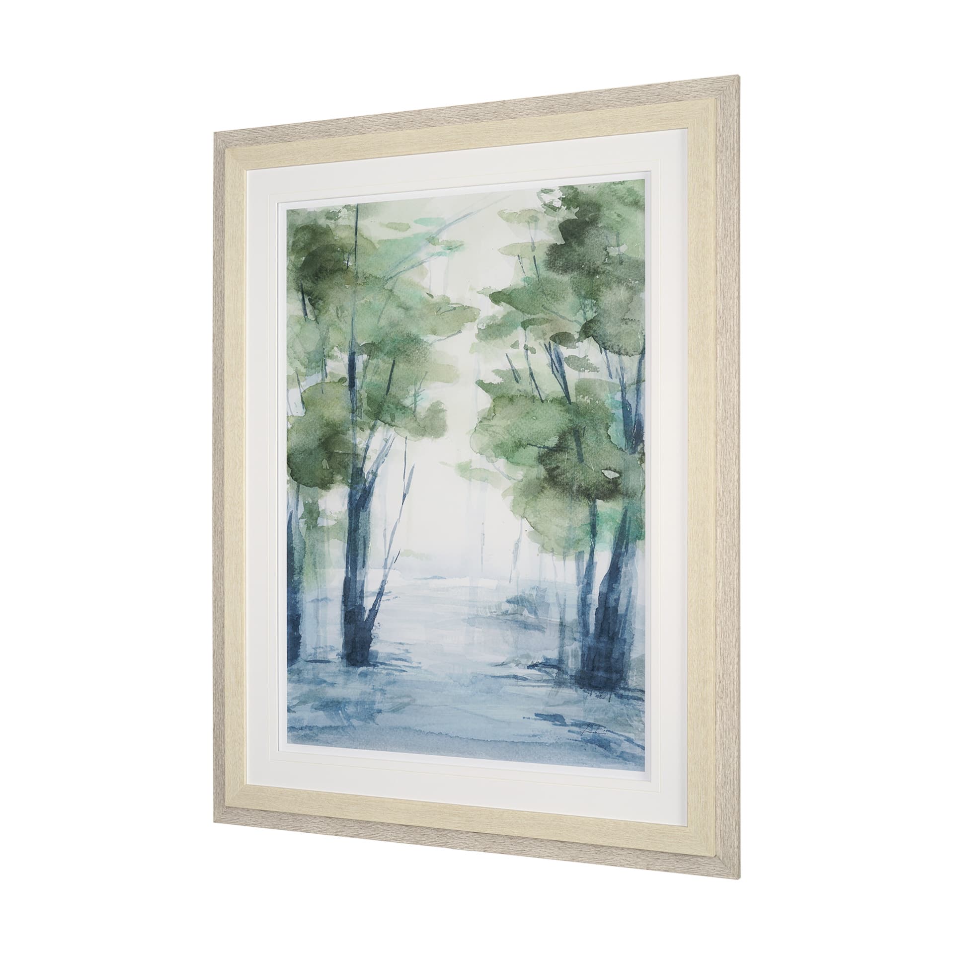 Forest Dew II by Mercana Studio a Hand Embellished Textured Framed Art Print Matted under Glass — product photograph