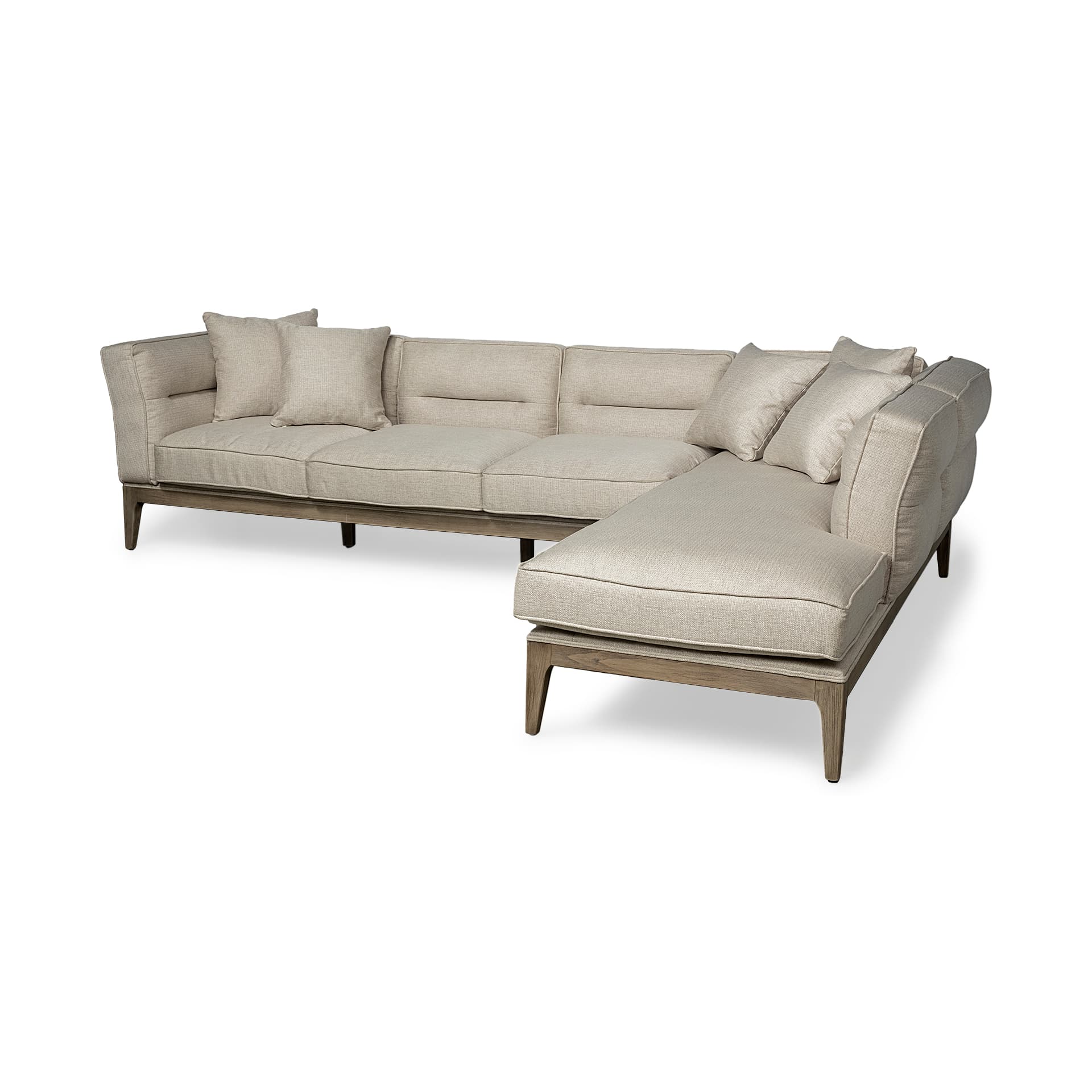 Denali III Beige Upholstered Wooden Frame Sectional — product photograph