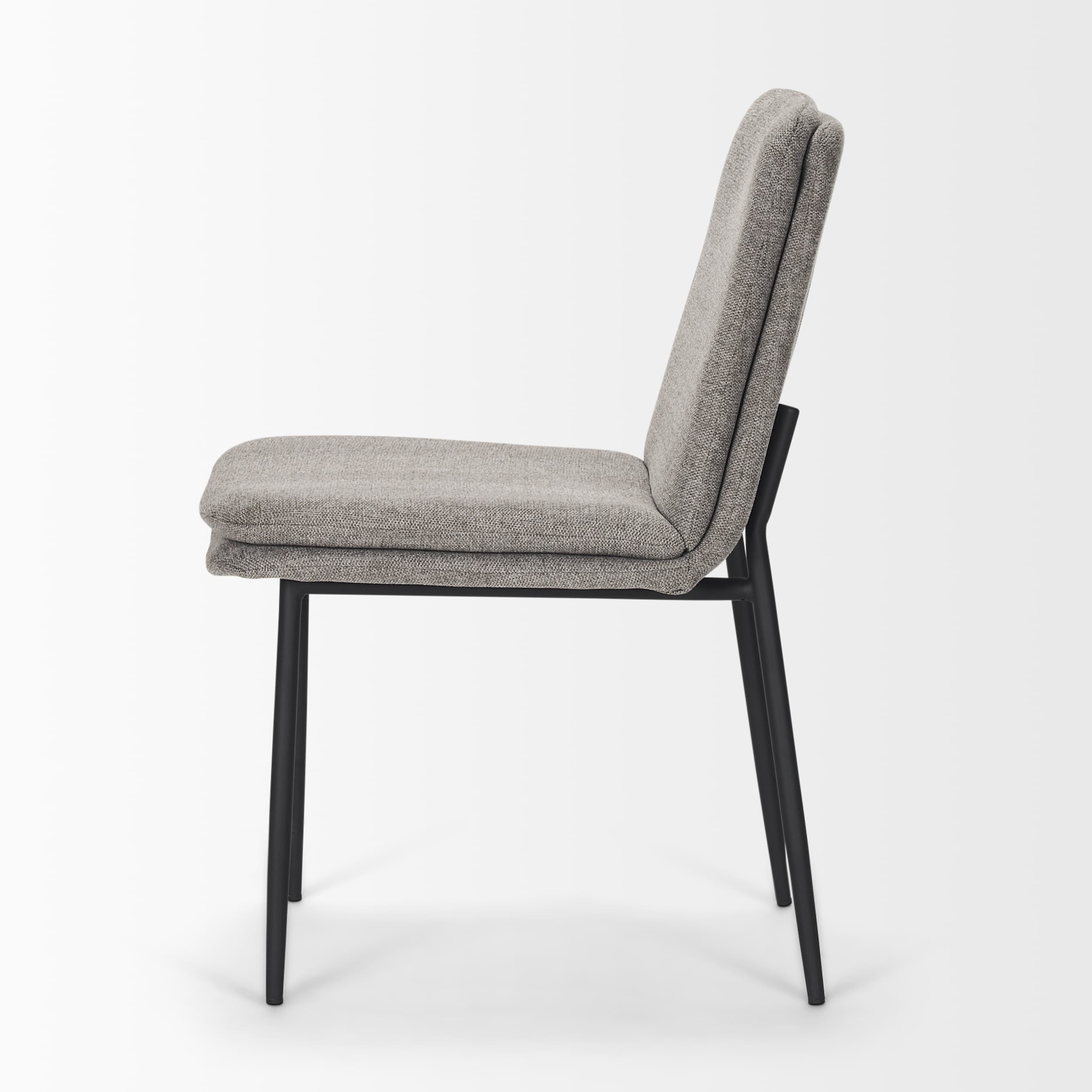 Eve Curved Back Dining Side Chair | Gray Fabric w/ Black Metal — product photograph
