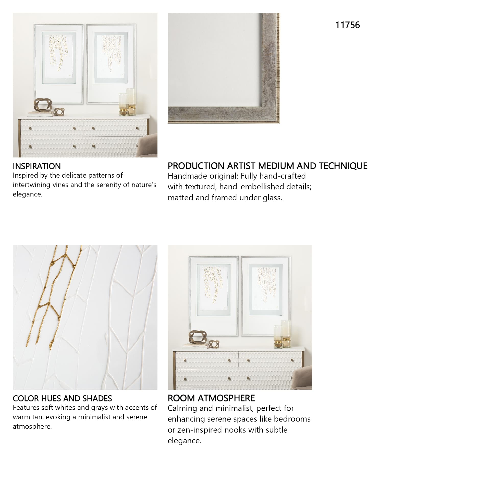 Vin I by Studio M a handmade Original Framed Artwork under Glass — in a styled room