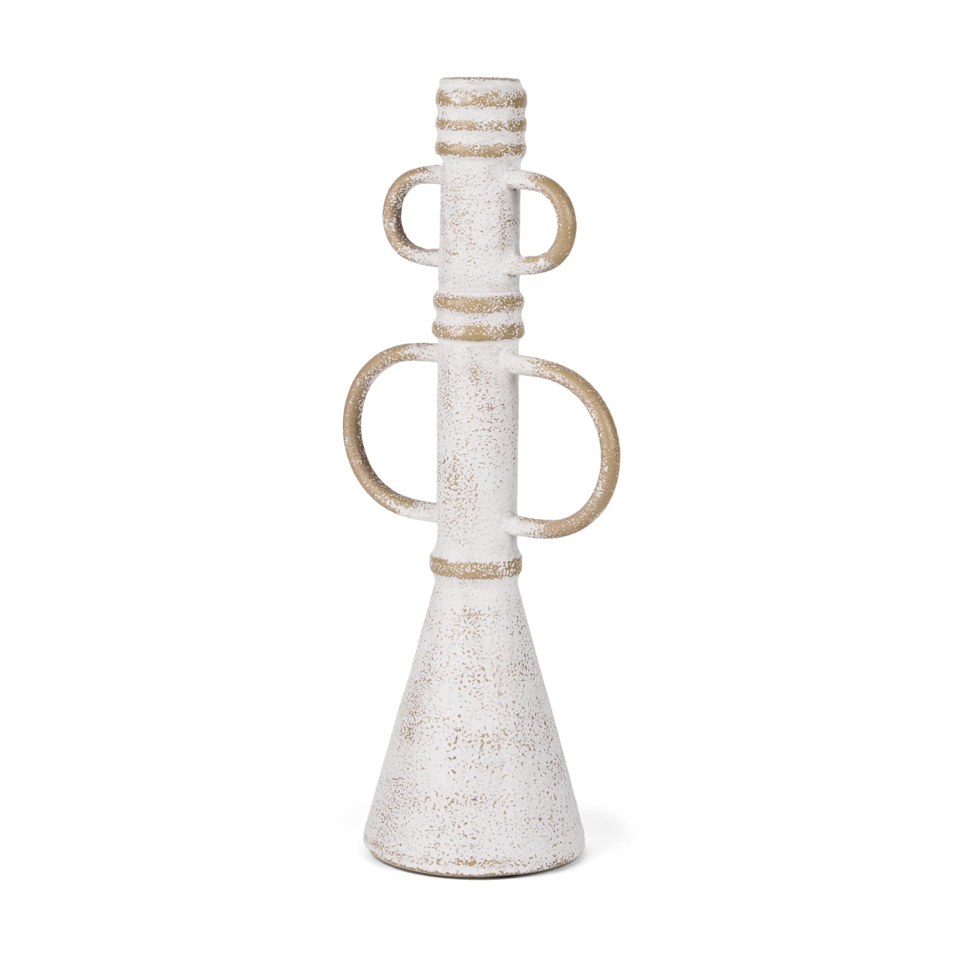 Ziva Large Distressed White Metal Sculptural Object — product photograph