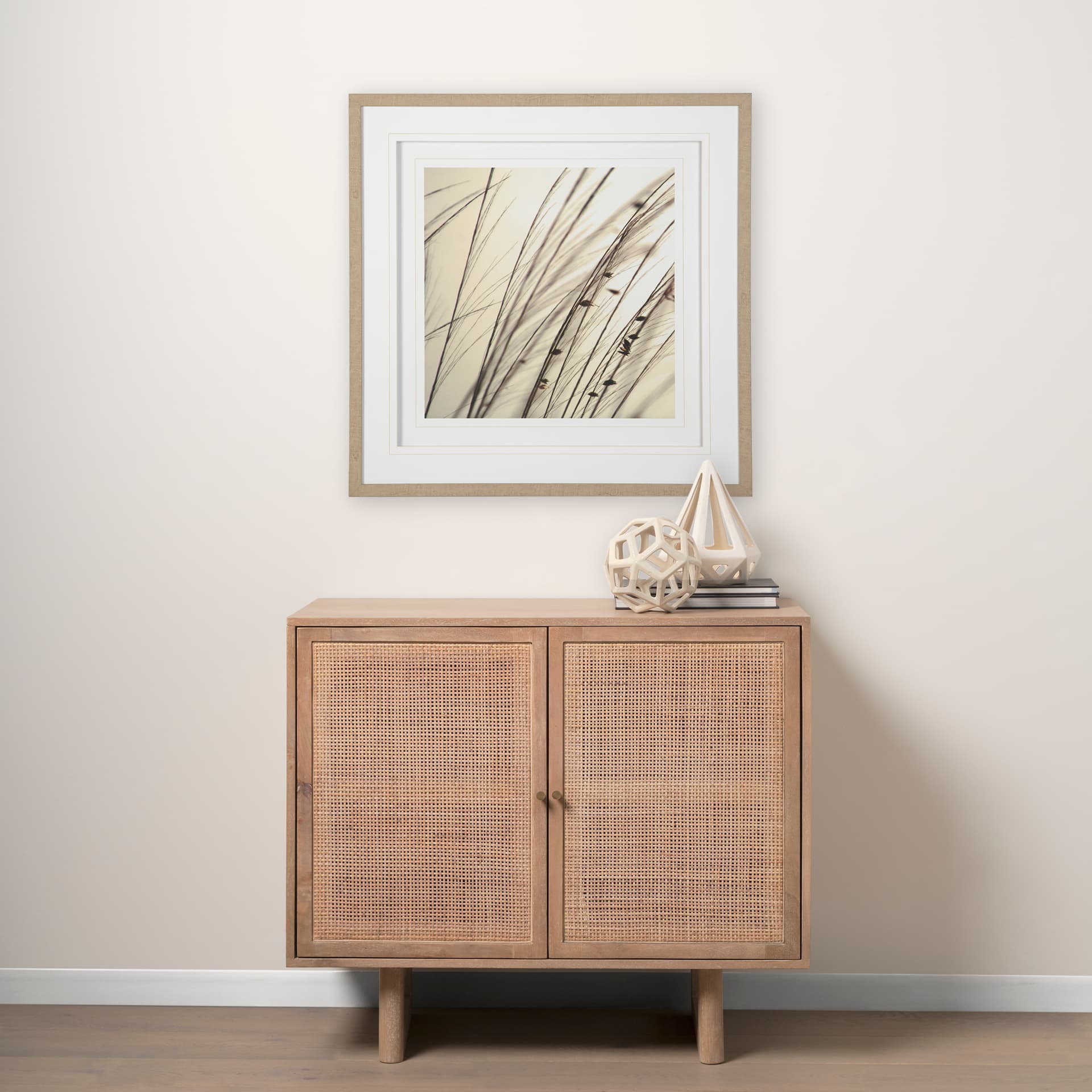 Organic I by Tony Koukos a Hand Embellished Textured Framed Art Photograph Matted under Glass — in a styled room