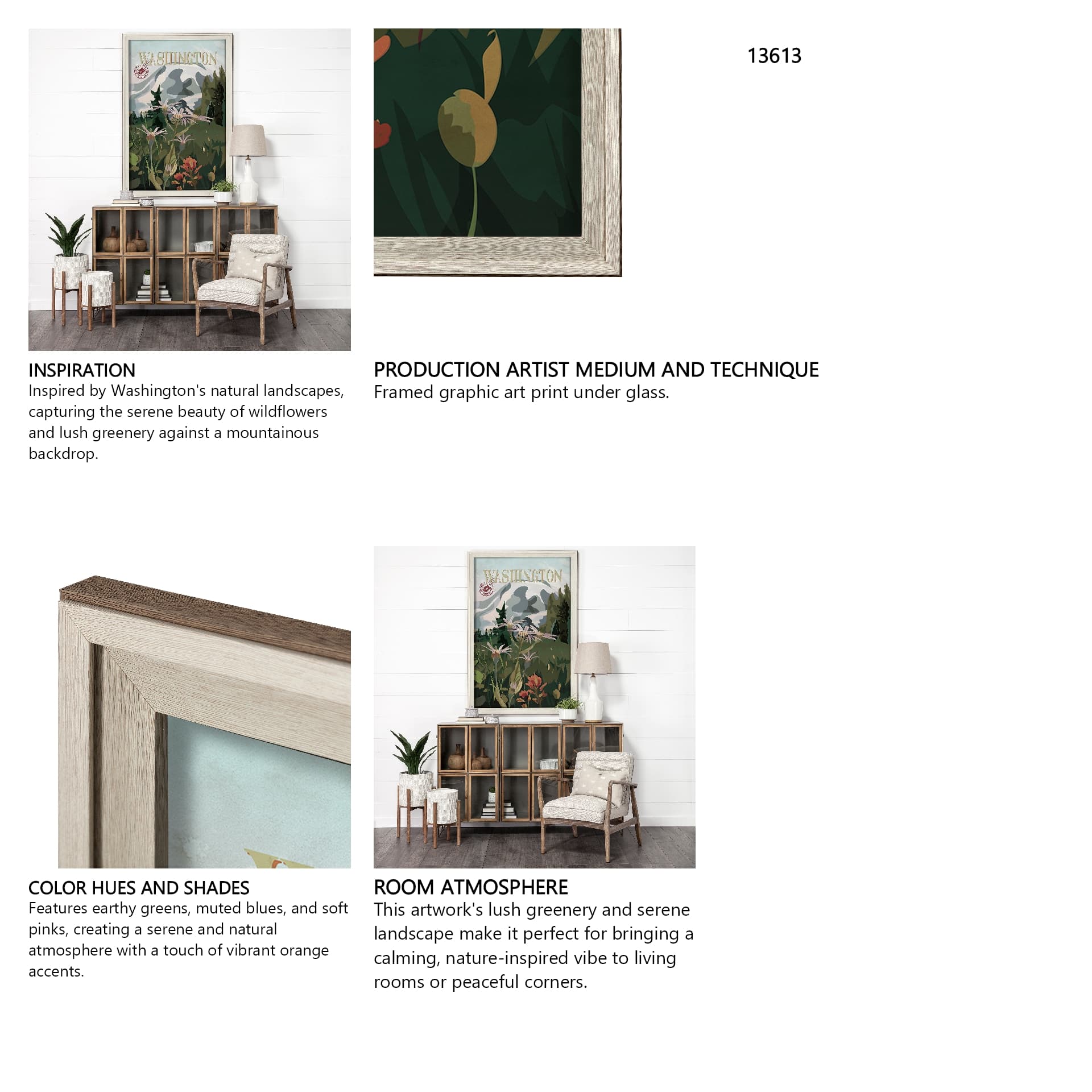 Washington Go USA (XL) by Mercana Studio a Hand Embellished Decograph Framed Art Print under Glass — in a styled room