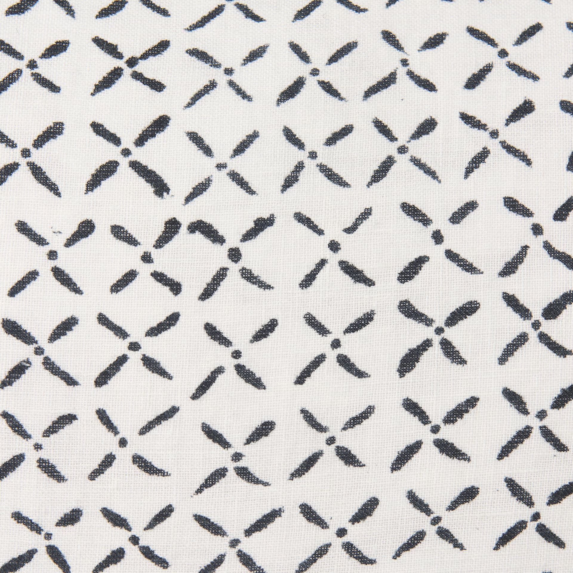 Jayden 22x22 Cream w/ Black Print Linen Square Pillow Cover — product photograph