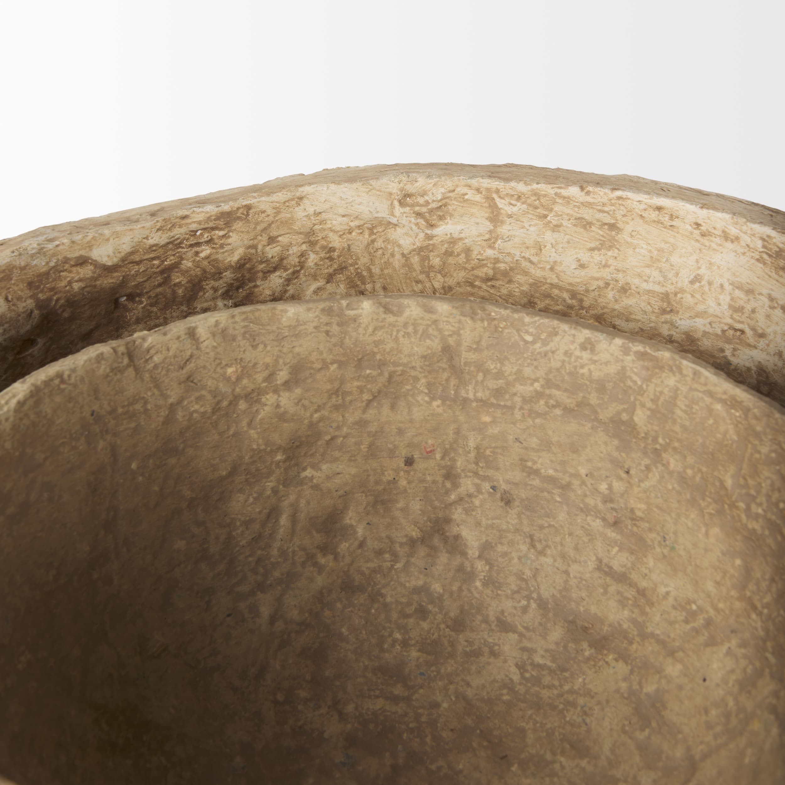 Sonam Set of 2 Beige Paper Mache Spiked Bowls — product photograph