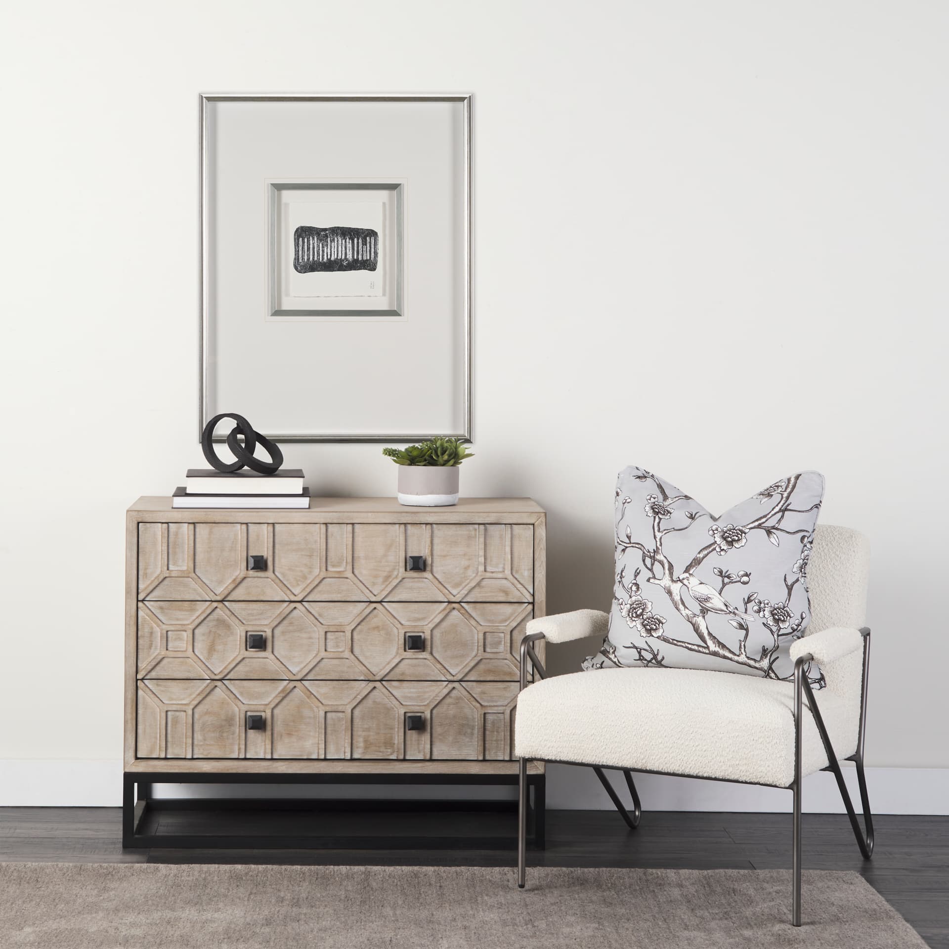 Short Straw II by Studio M a handmade Original Framed Artwork under Glass — in a styled room