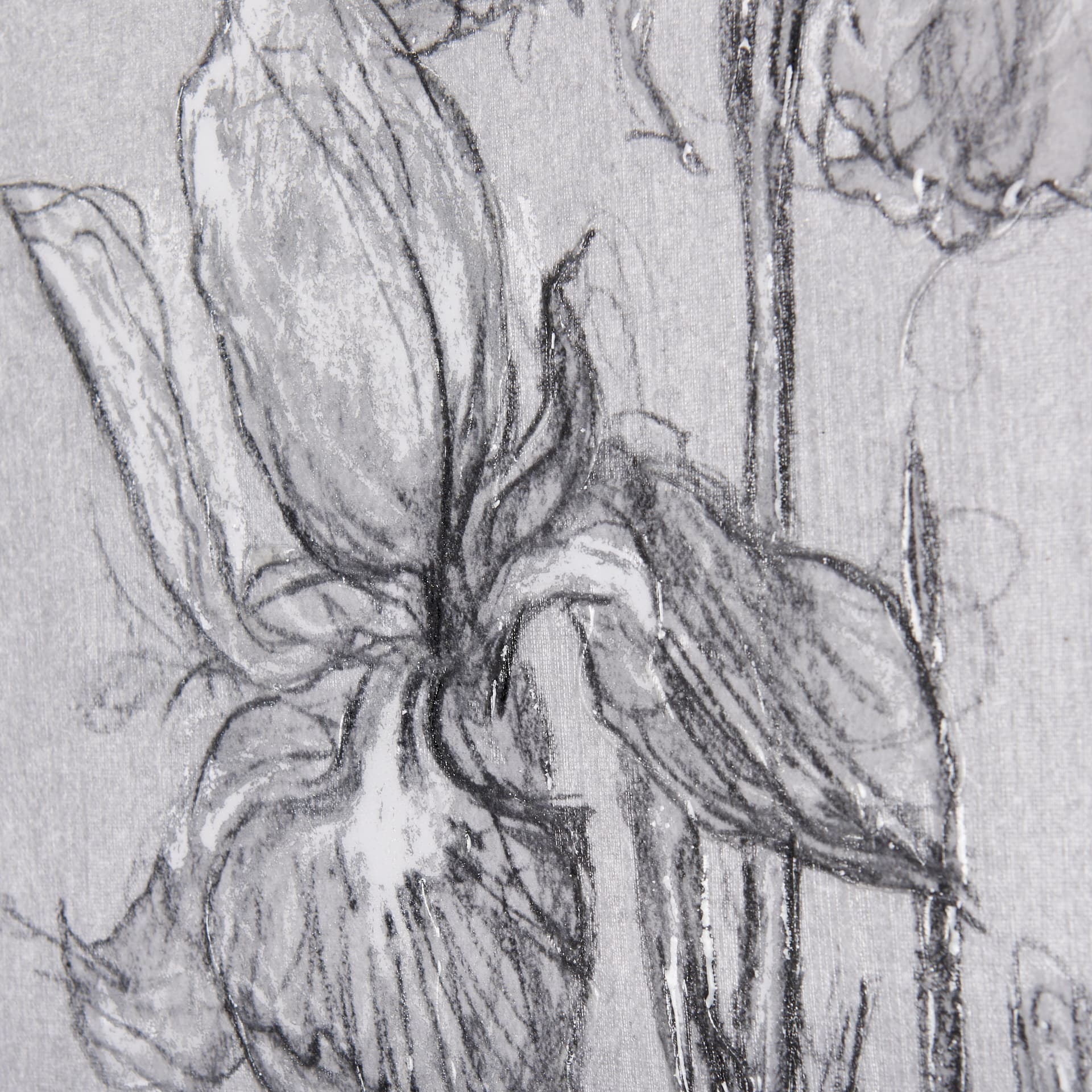 Botanical sketches IV (Grey) by Mercana Studio a Hand Embellished Textured Canvas — product photograph
