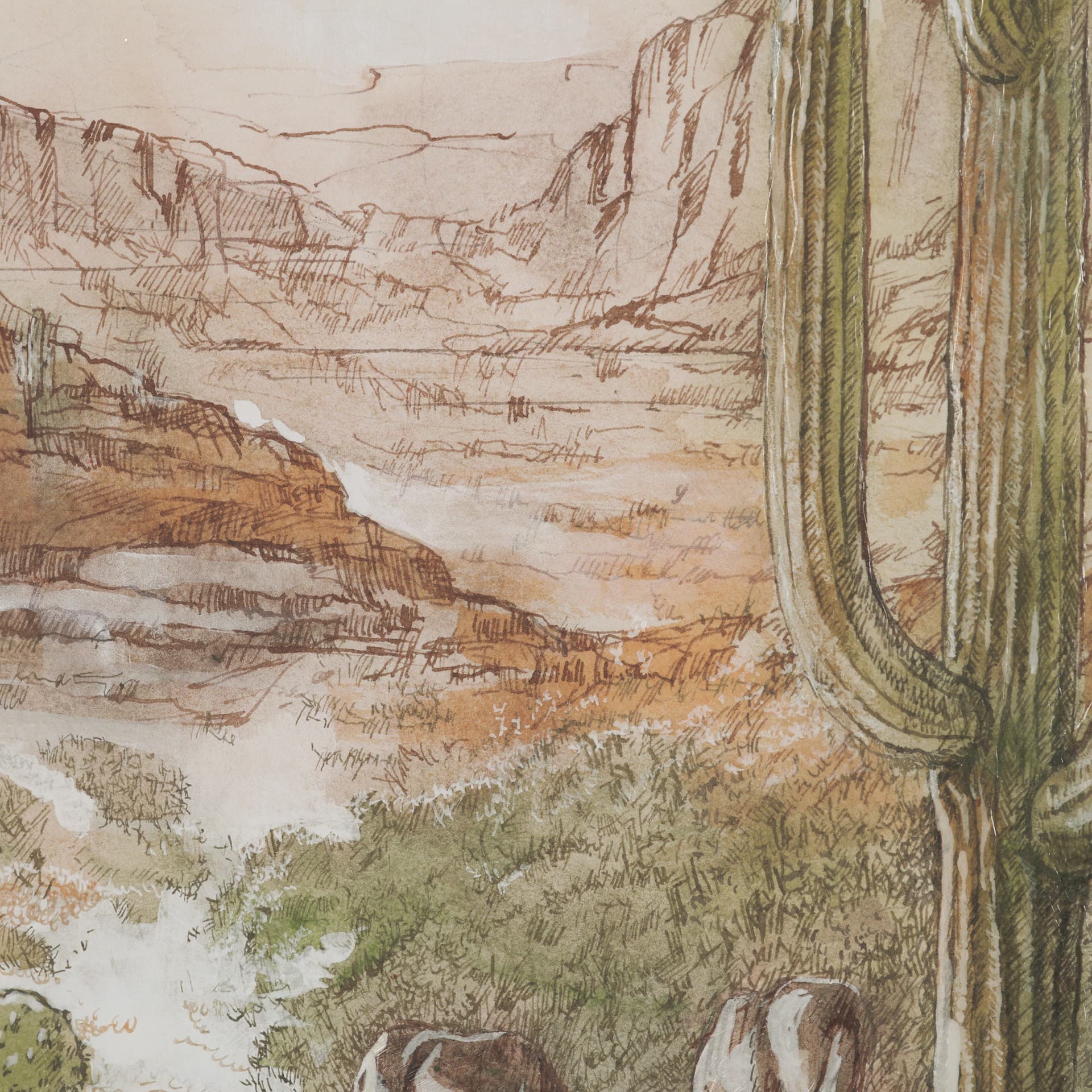Red Rock Country III by Mercana Studio Hand-Embellished Framed Artwork Matted under Glass — product photograph