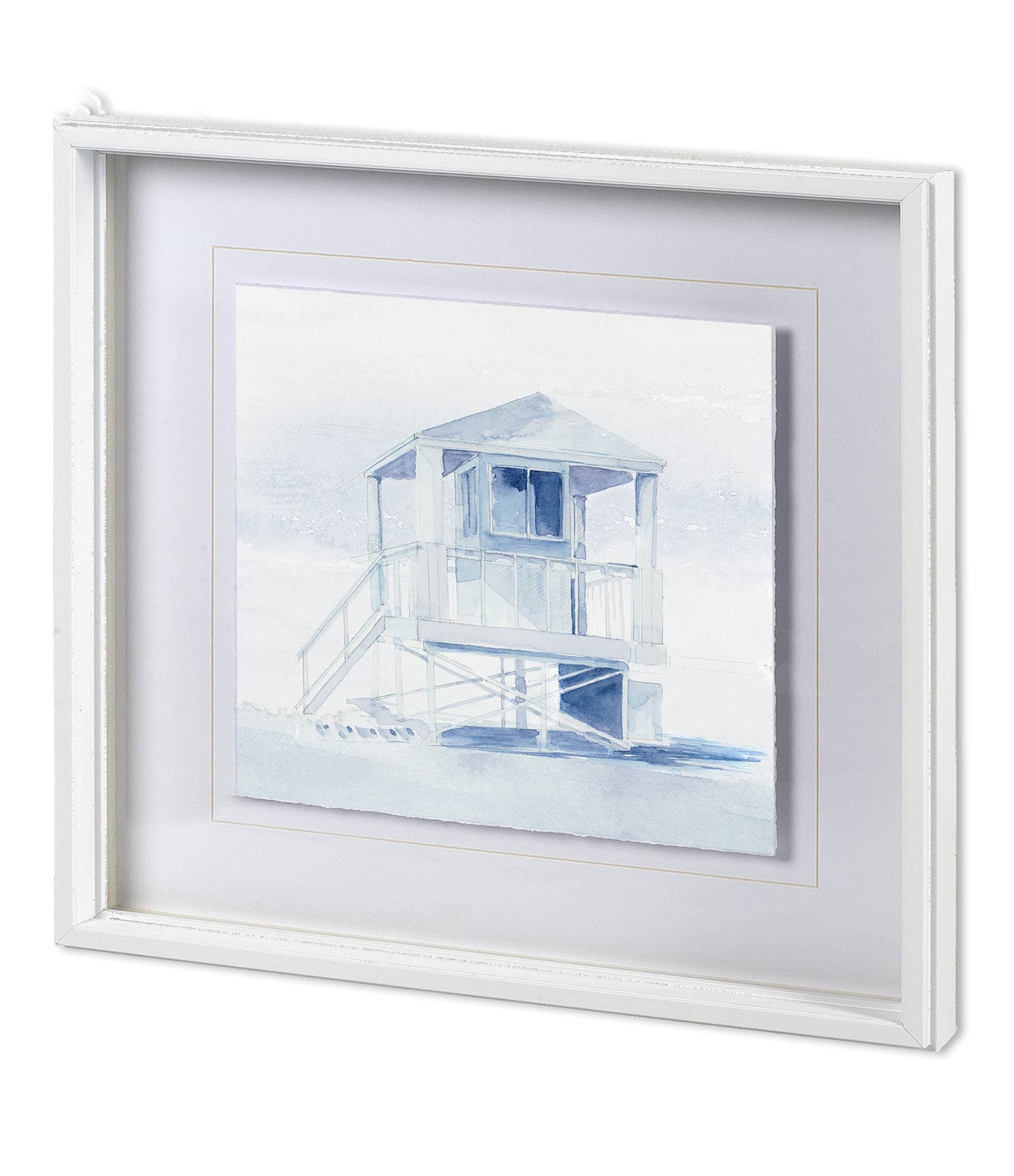 On Beach I by Mercana Studio a Hand Embellished Textured Framed Art Print Matted under Glass — product photograph