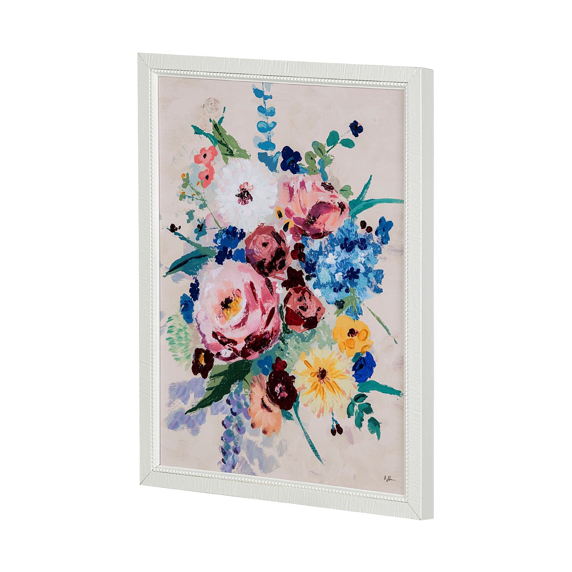Farmhouse Flowers I by Barbara Fleming a Hand Embellished Textured Framed Art Print — product photograph