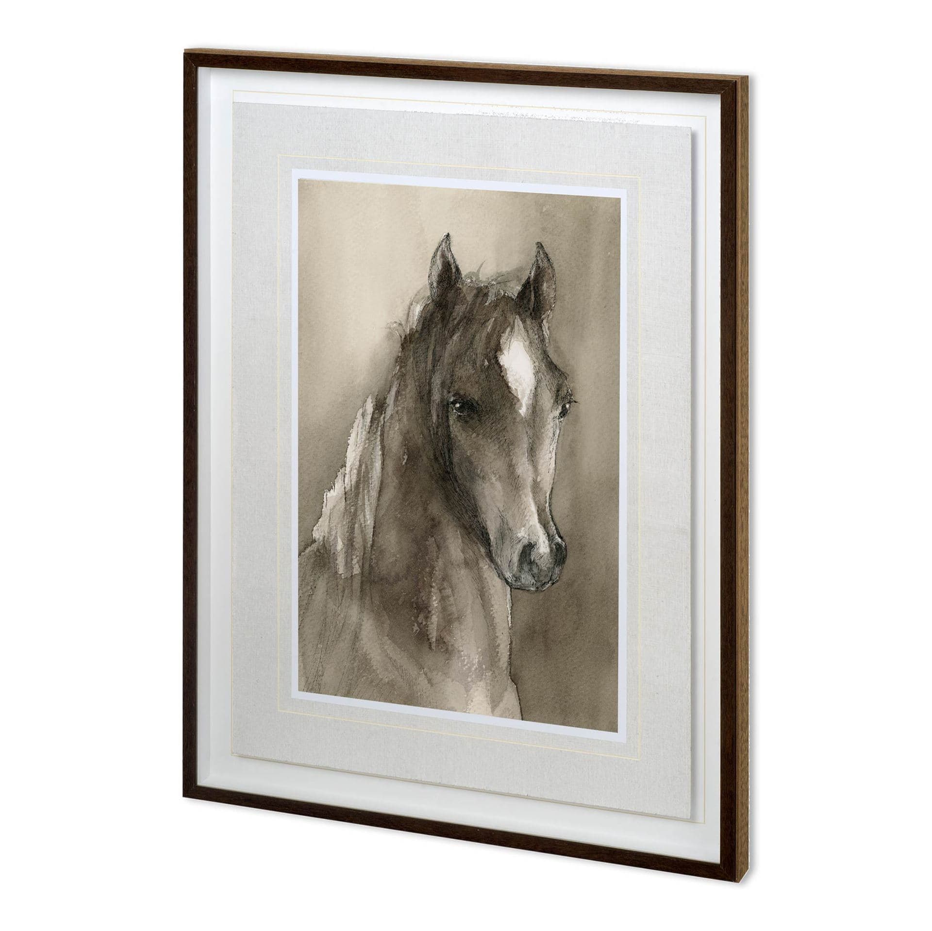 Horse Portrait I by Mercana Studio a Hand Embellished Textured Framed Art Print Matted under Glass — product photograph