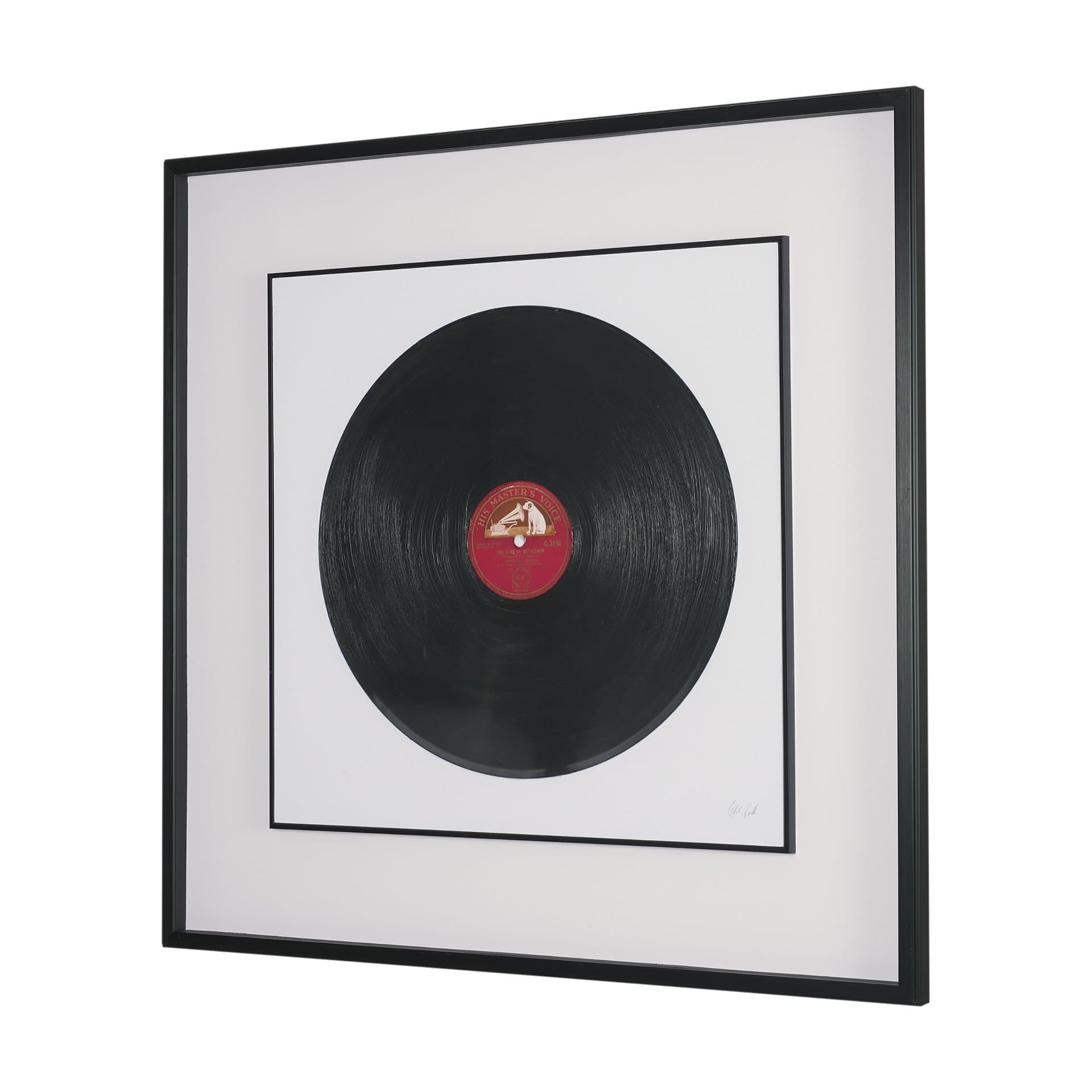 Record by Deborah Revell Hand Embelished Framed Art Print Matted under Glass — product photograph