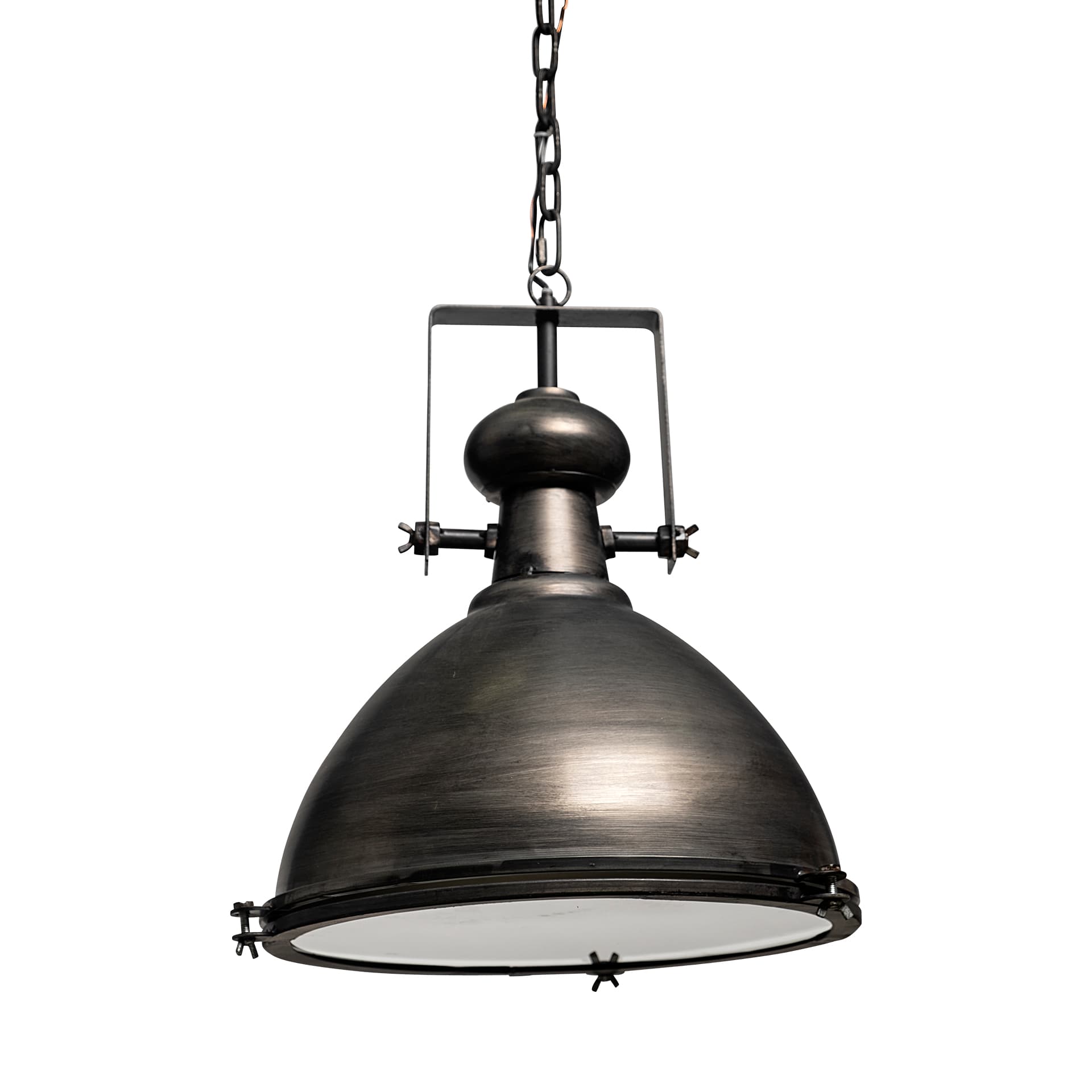 Bashaw I 17x20 Gray Toned Metal Dome Pendant Light — product photograph