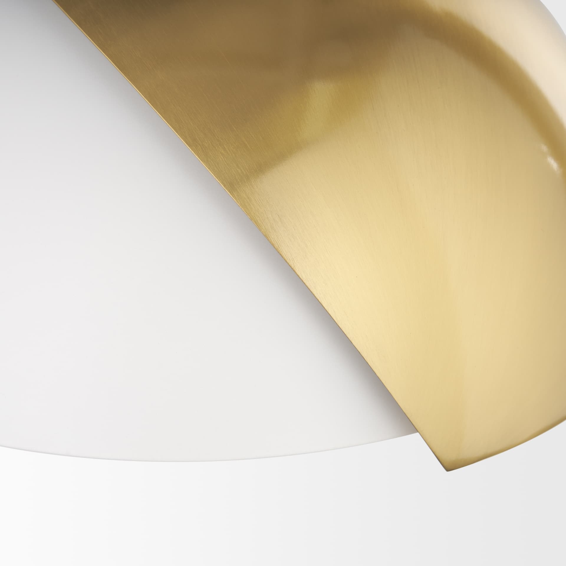 Cybill Brushed Brass w/ White Metal Shade 1-Light Wall Pendant — product photograph