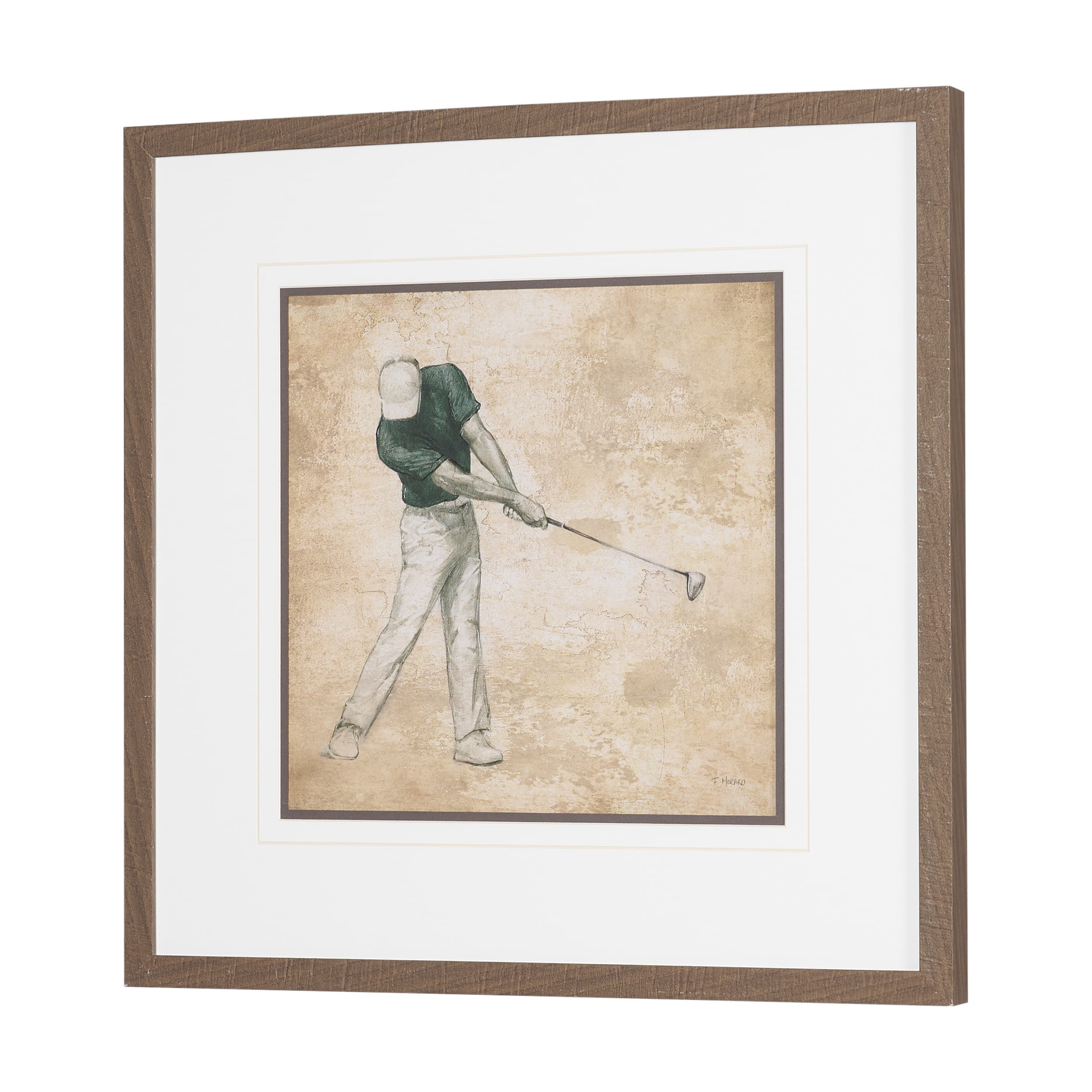 Golf Swing II by Mercana Studio Hand-Embellished Framed Artwork Matted under Glass — product photograph