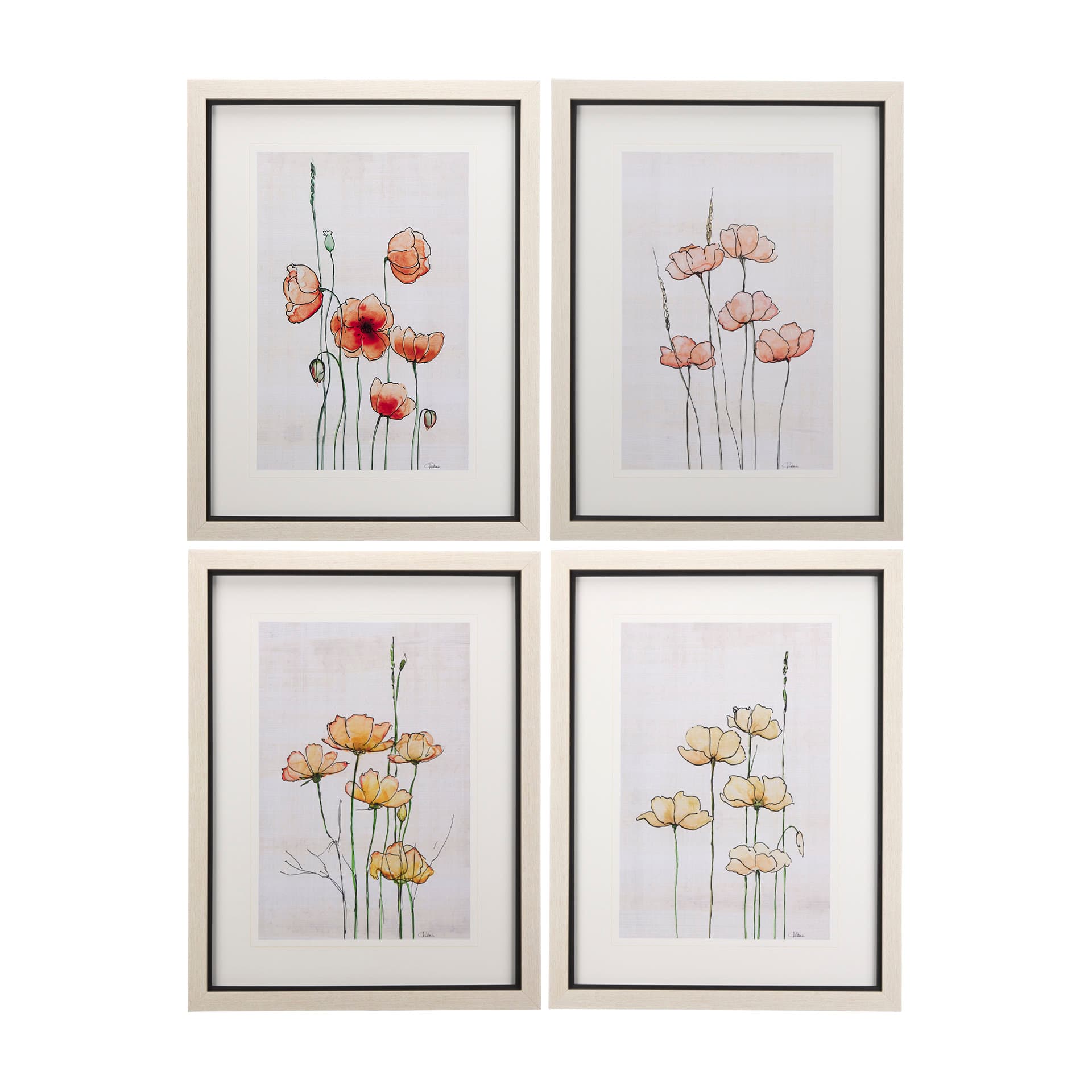 Meadow flowers III by Mercana Studio a Hand Embellished Textured Framed Art Print Matted under Glass — product photograph