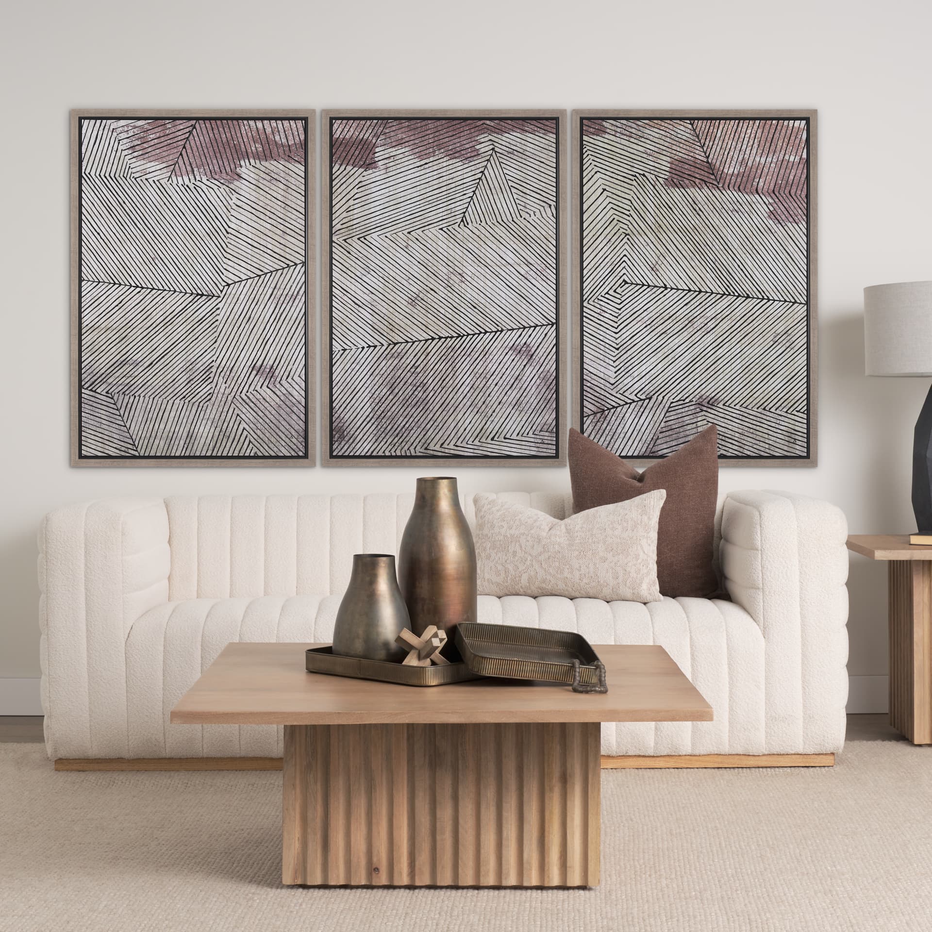 Papyrus Texture I by Mercana Studio a Hand Embellished Textured Framed Canvas — in a styled room