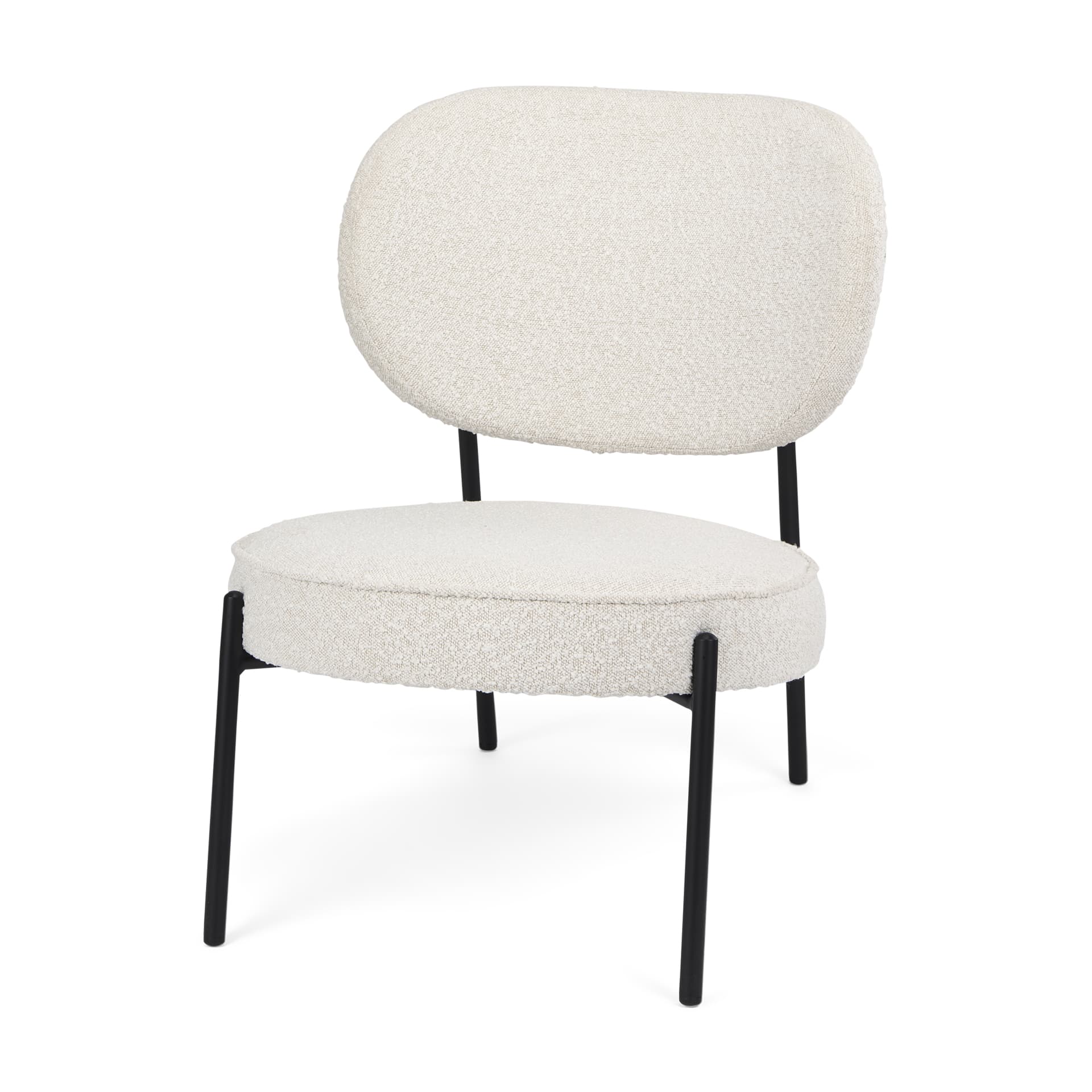 Amelia Cream Boucle W/Black Metal Upholstered Accent Chair 21.3L x 21.3W x 30.3H — product photograph