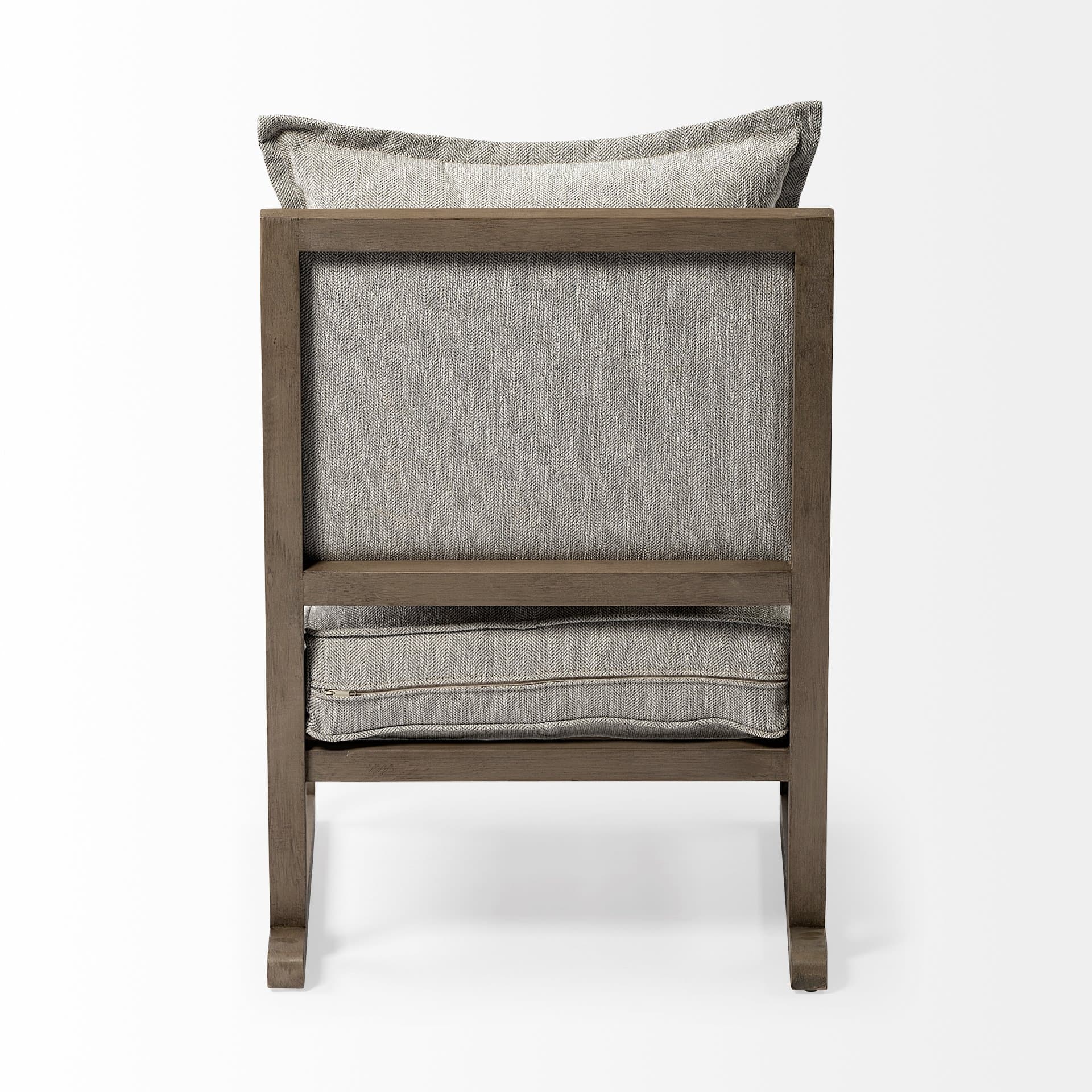Sherlock Frost Gray Wood Frame Accent Chair — product photograph