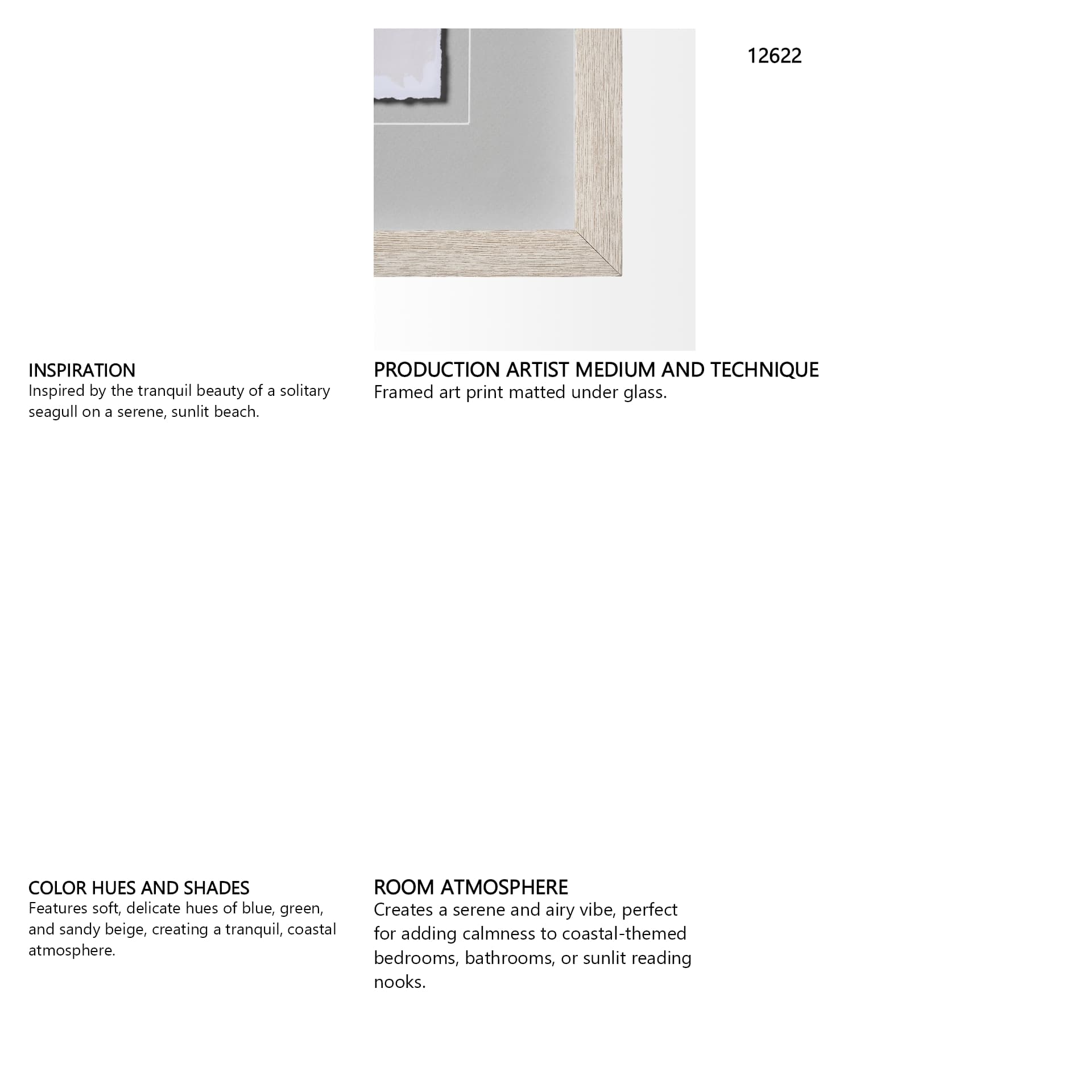 Seagull Cove II by Victoria Borges a Framed Art Print Matted under Glass — in a styled room