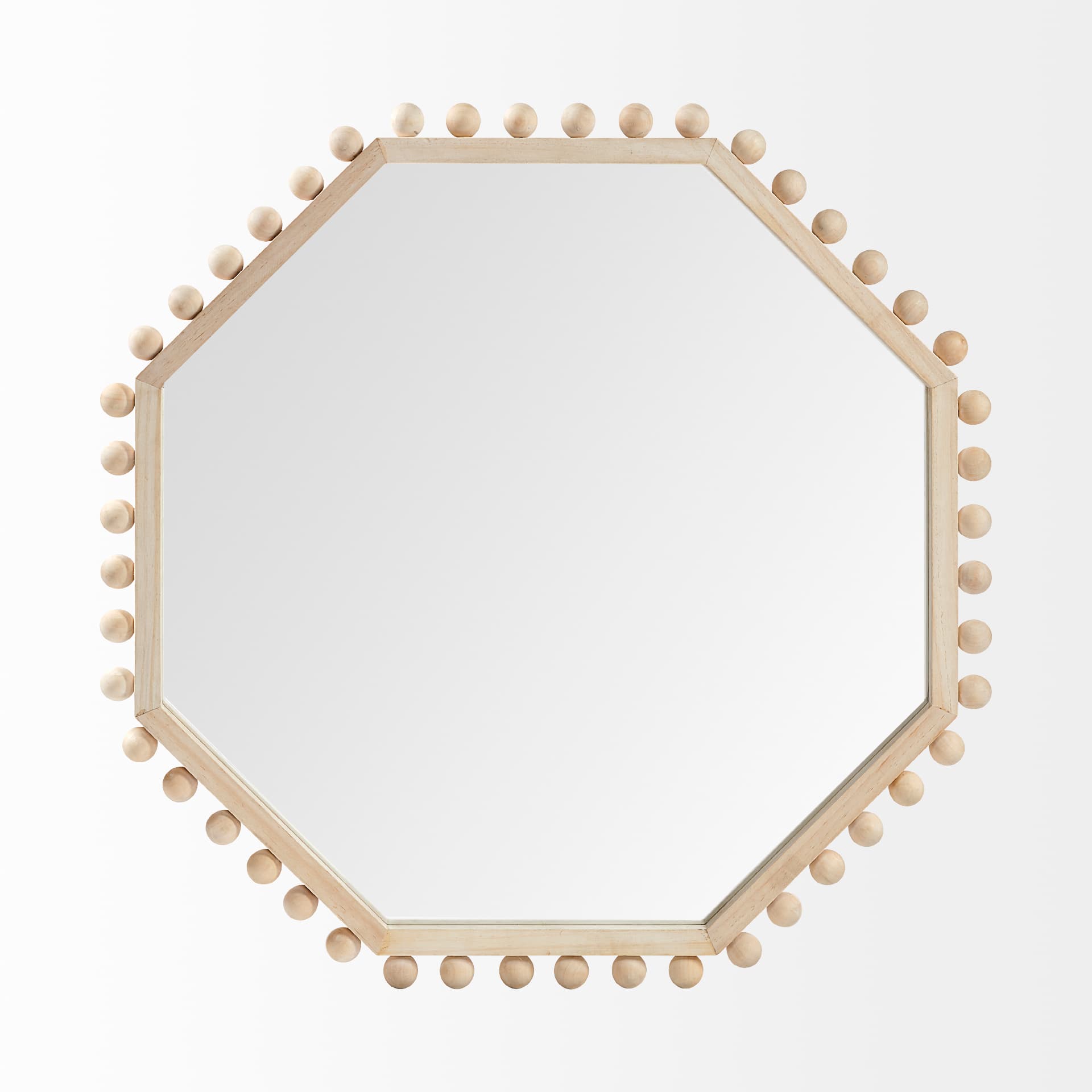 Torquay 33L x 33H Natural Wood Octagon Frame Mirror — product photograph