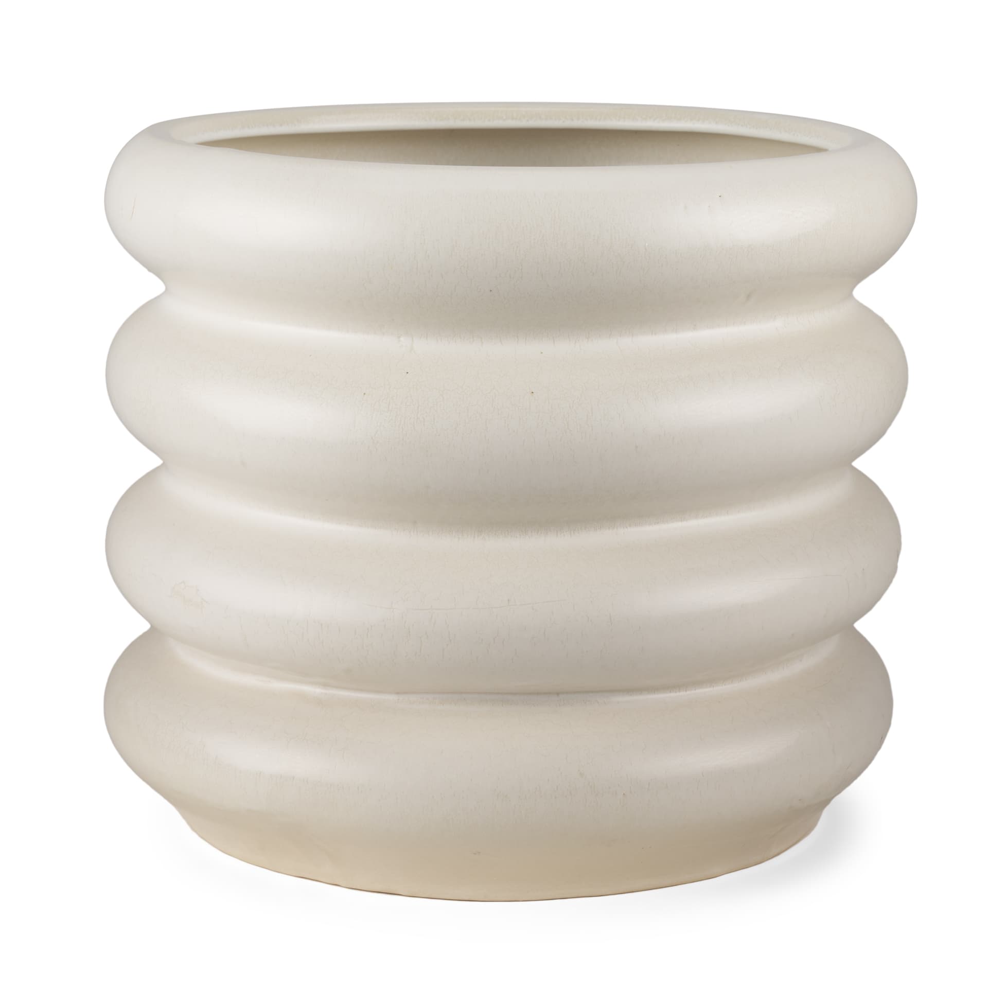 Twyla Tall Cream Glazed Floor Ceramic Vase — product photograph