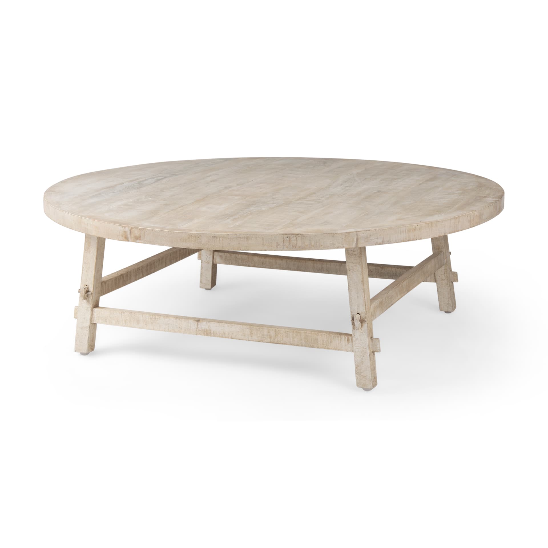 Rosie 48.0L x 48.0W x 16.0H Round Blonde Wood Coffee Table — product photograph