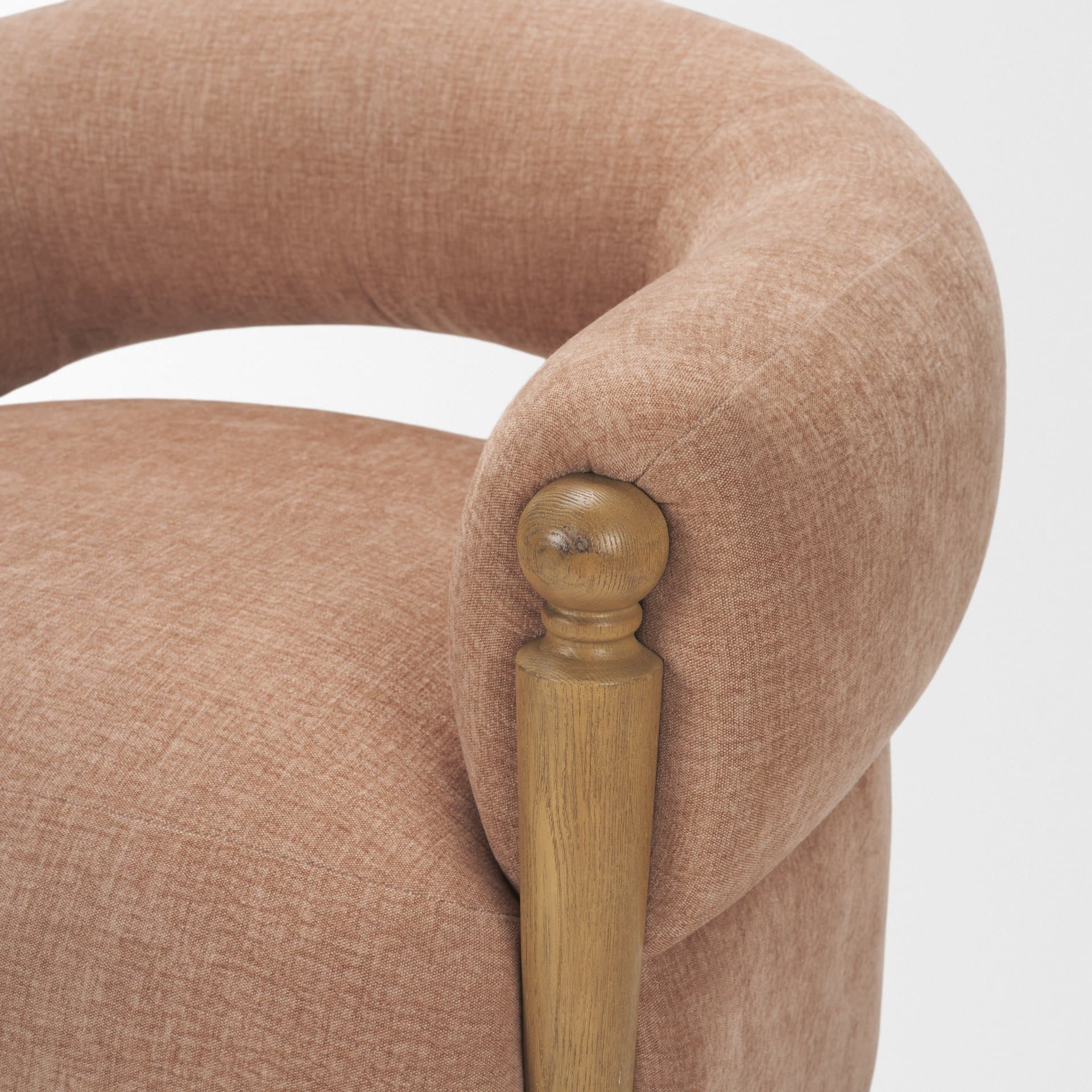 Margaux Sienna Fabric Open Back Barrel Accent Chair — product photograph