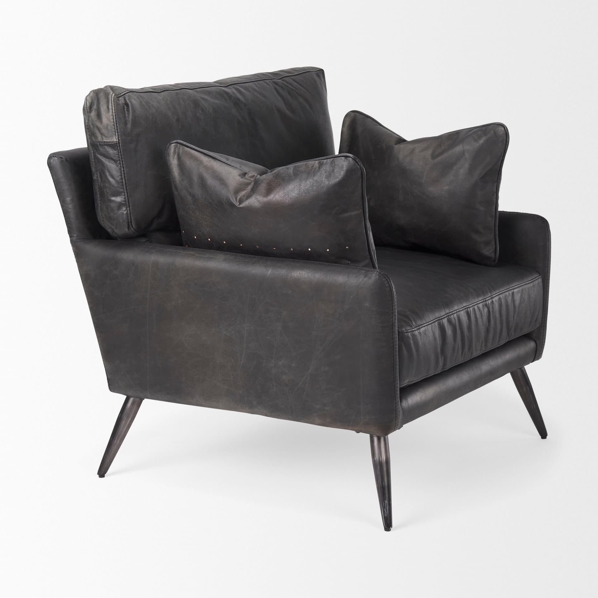 Cochrane 34.5L x 33.0W x 32.5H Black Leather Wrapped Chair — product photograph