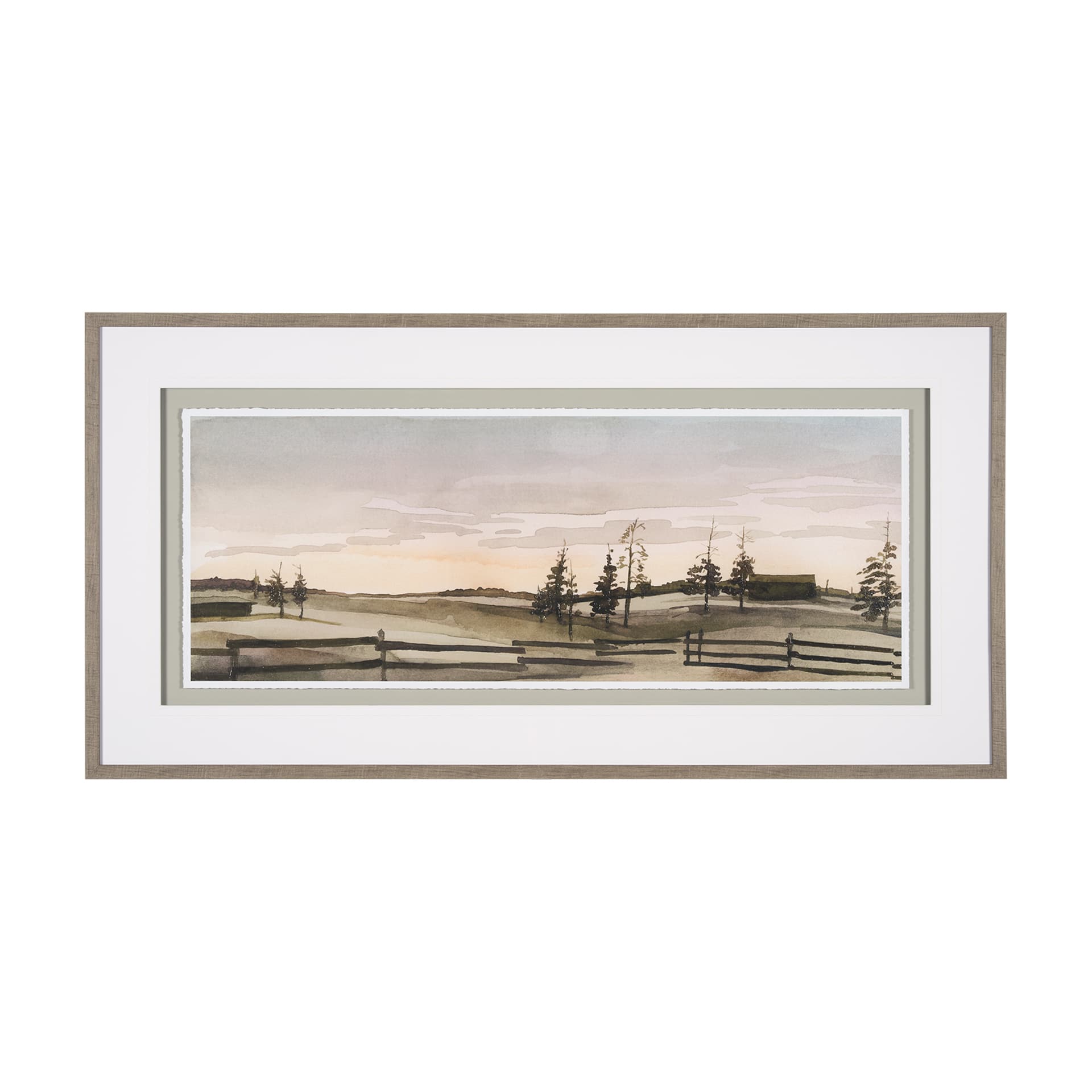 Watercolor Sketch III by Mercana Studio Hand Embellished Textured Framed Art Print Matted under Glas — product photograph